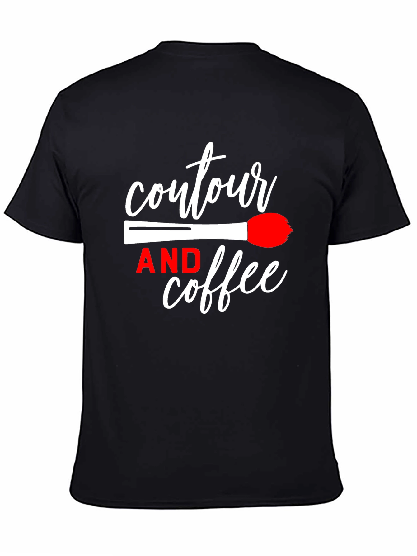 Black Contour & Coffee Graphic Tee - Makeup Lover's Shirt view 4