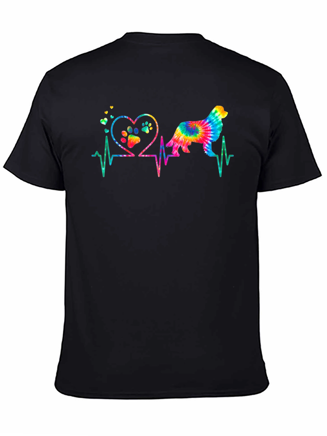 Black Dog Lover Heartbeat T-Shirt view 4