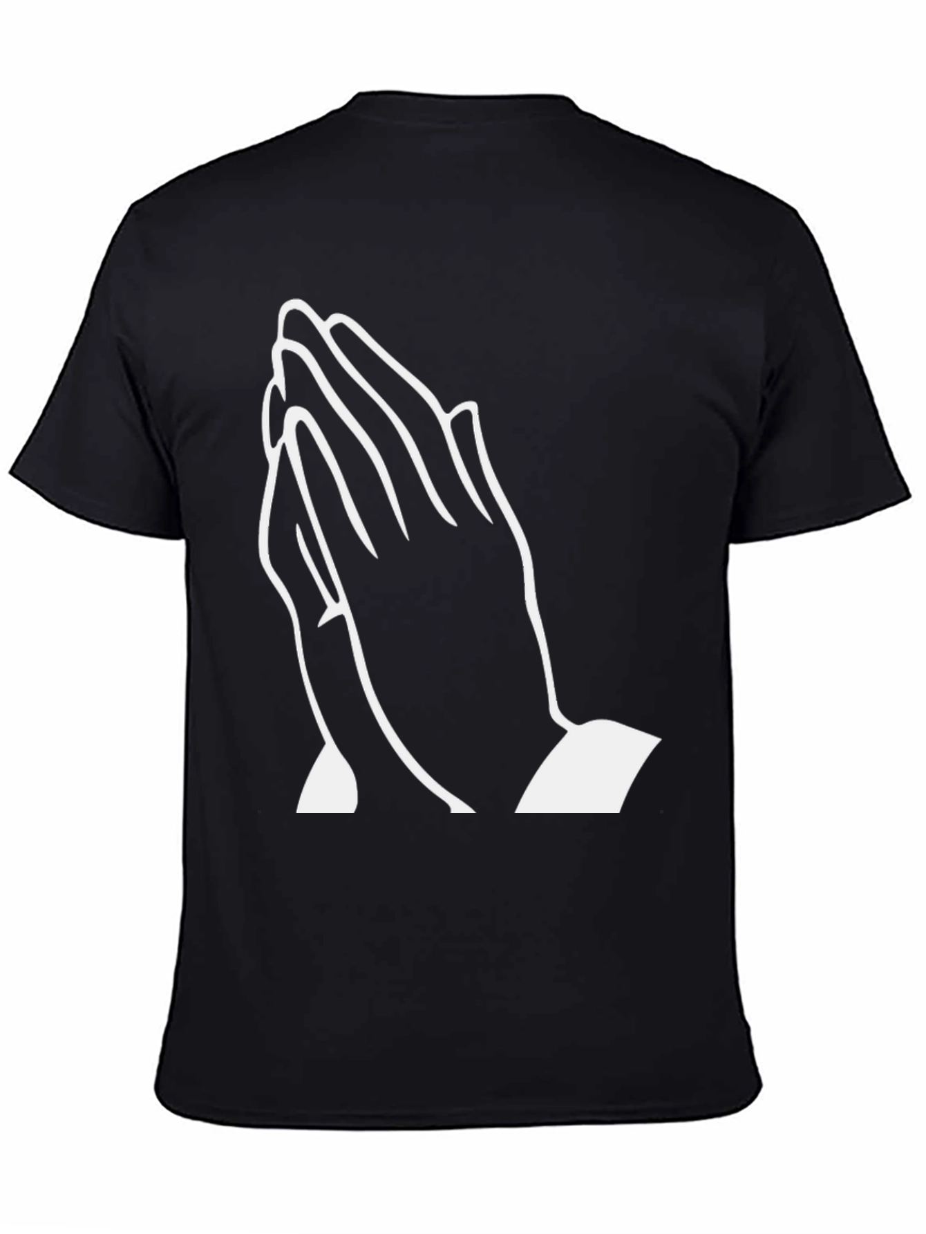 Black Praying Hands Graphic T-Shirt - Black view 4