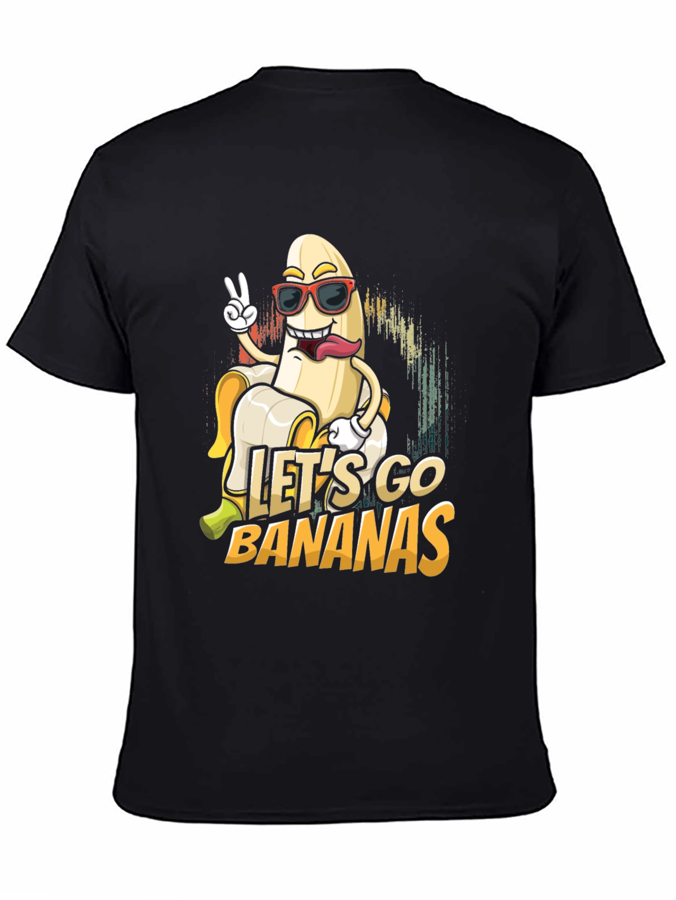 Black Let's Go Bananas Graphic Tee - Unisex Cotton T-Shirt view 4