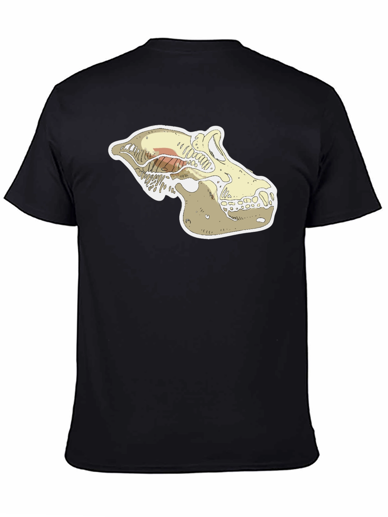 Black Cool Skull Graphic Black T-Shirt view 4