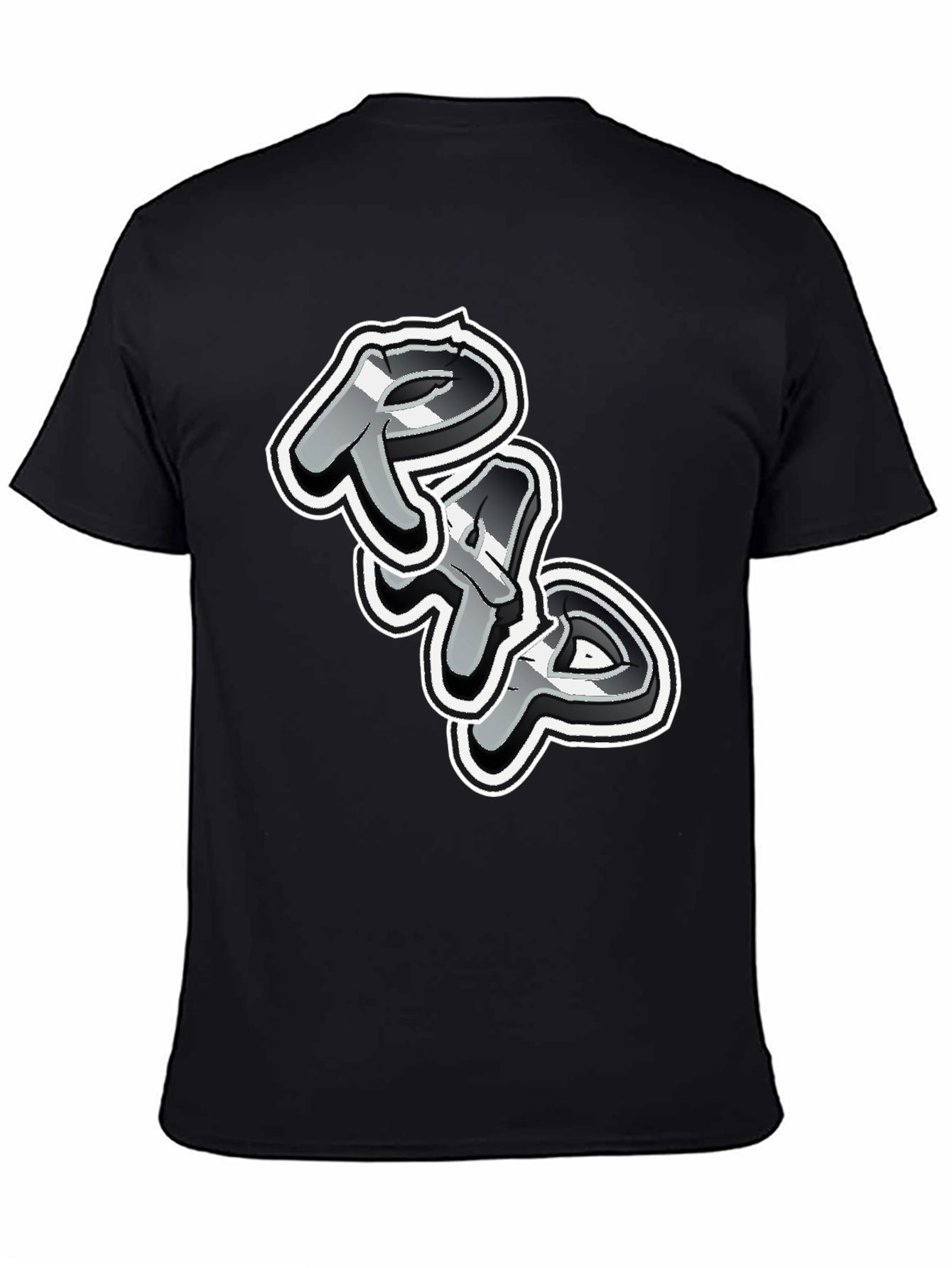 Black Cool Graphic Print Black T-Shirt view 4