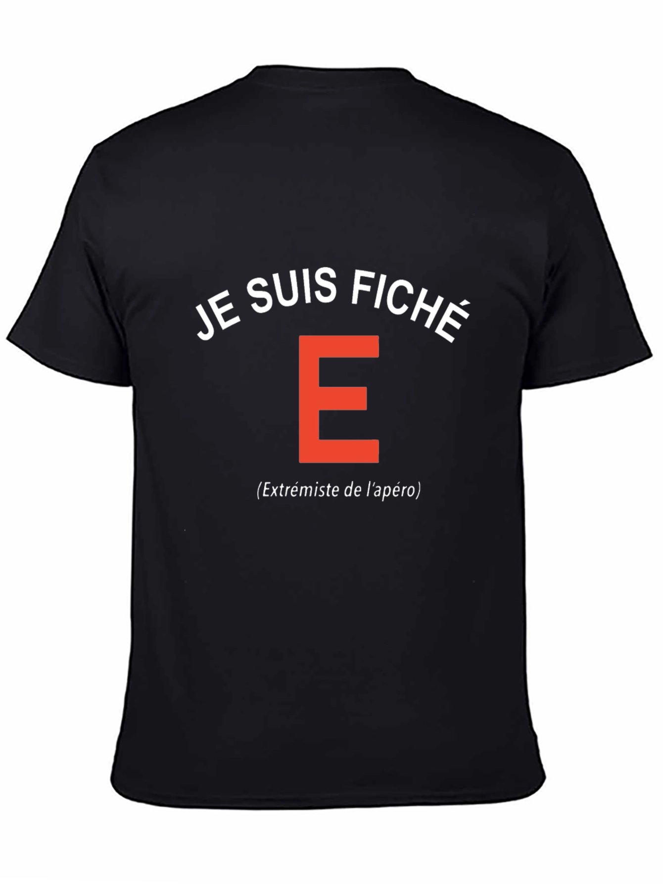 Black Je Suis Fiché T-Shirt - Extremist Aperitif view 4