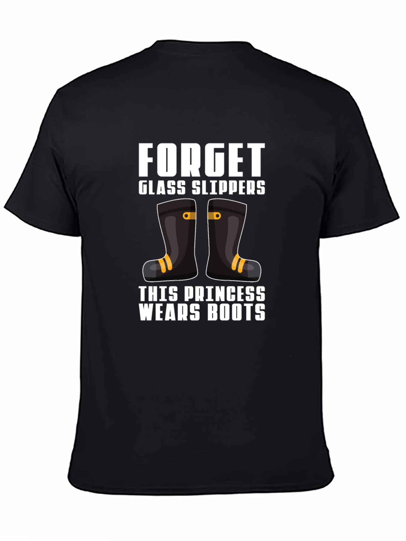 Black Forget Glass Slippers Princess Wears Boots T-Shirt view 4