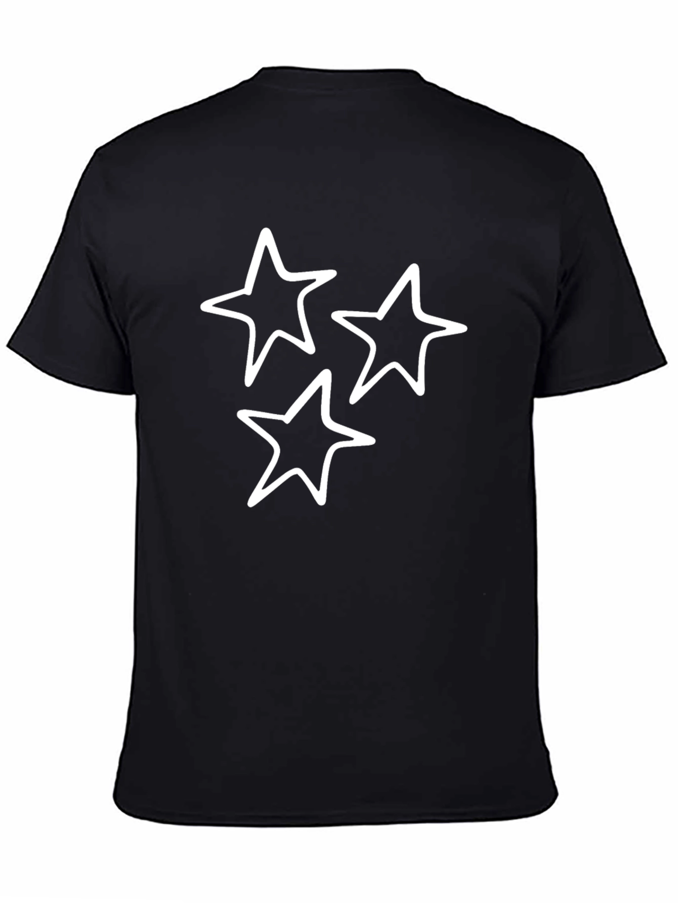 Black Black T-Shirt with White Star Design view 4