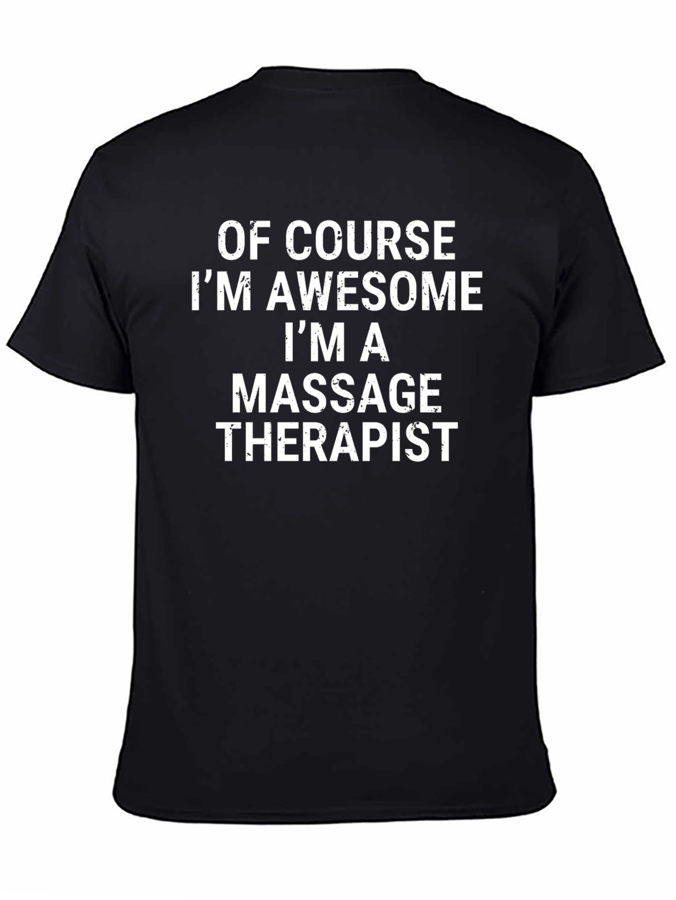 Black Awesome Massage Therapist Black T-Shirt view 4