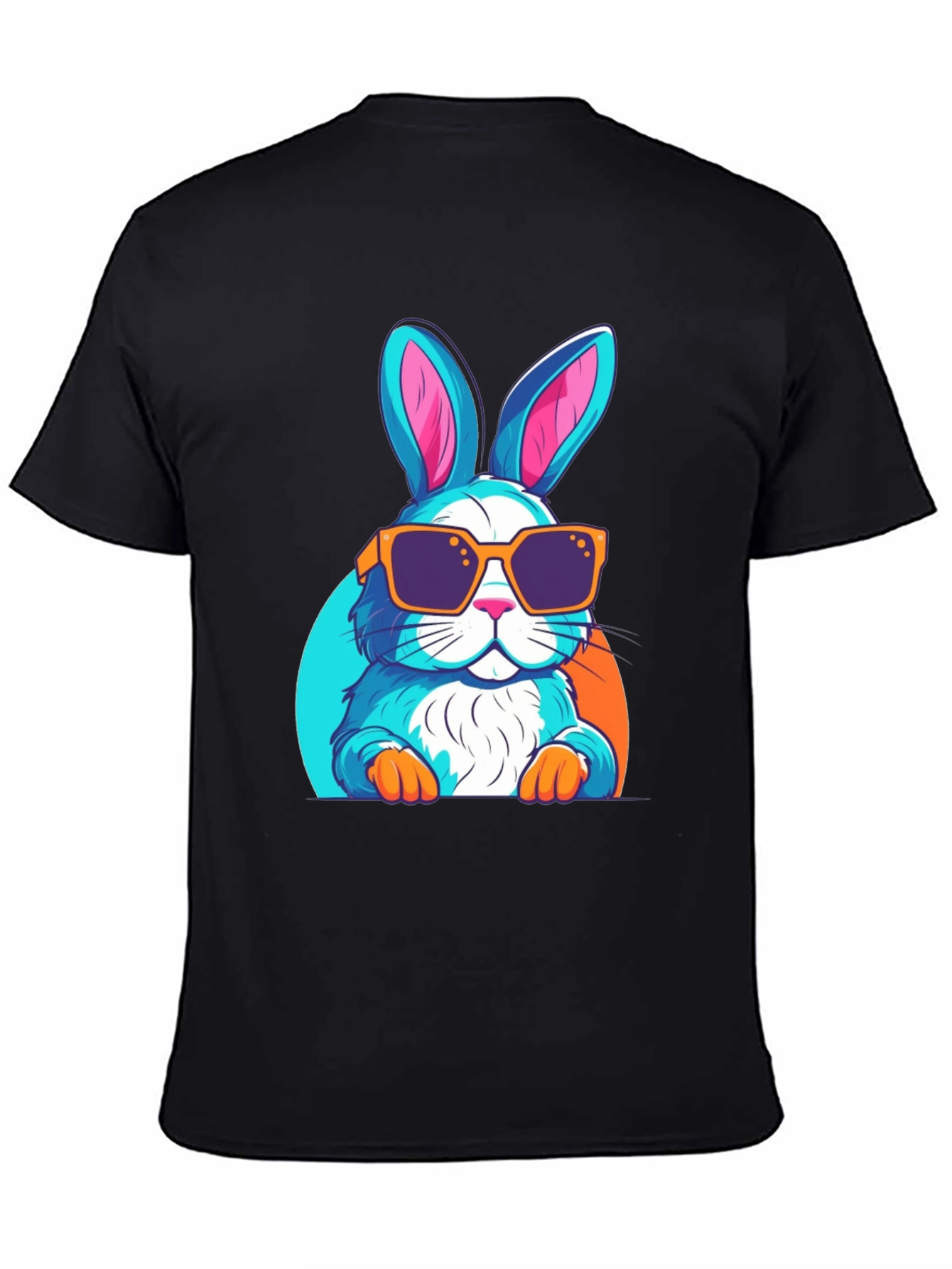 Black Cool Rabbit Graphic T-Shirt view 4