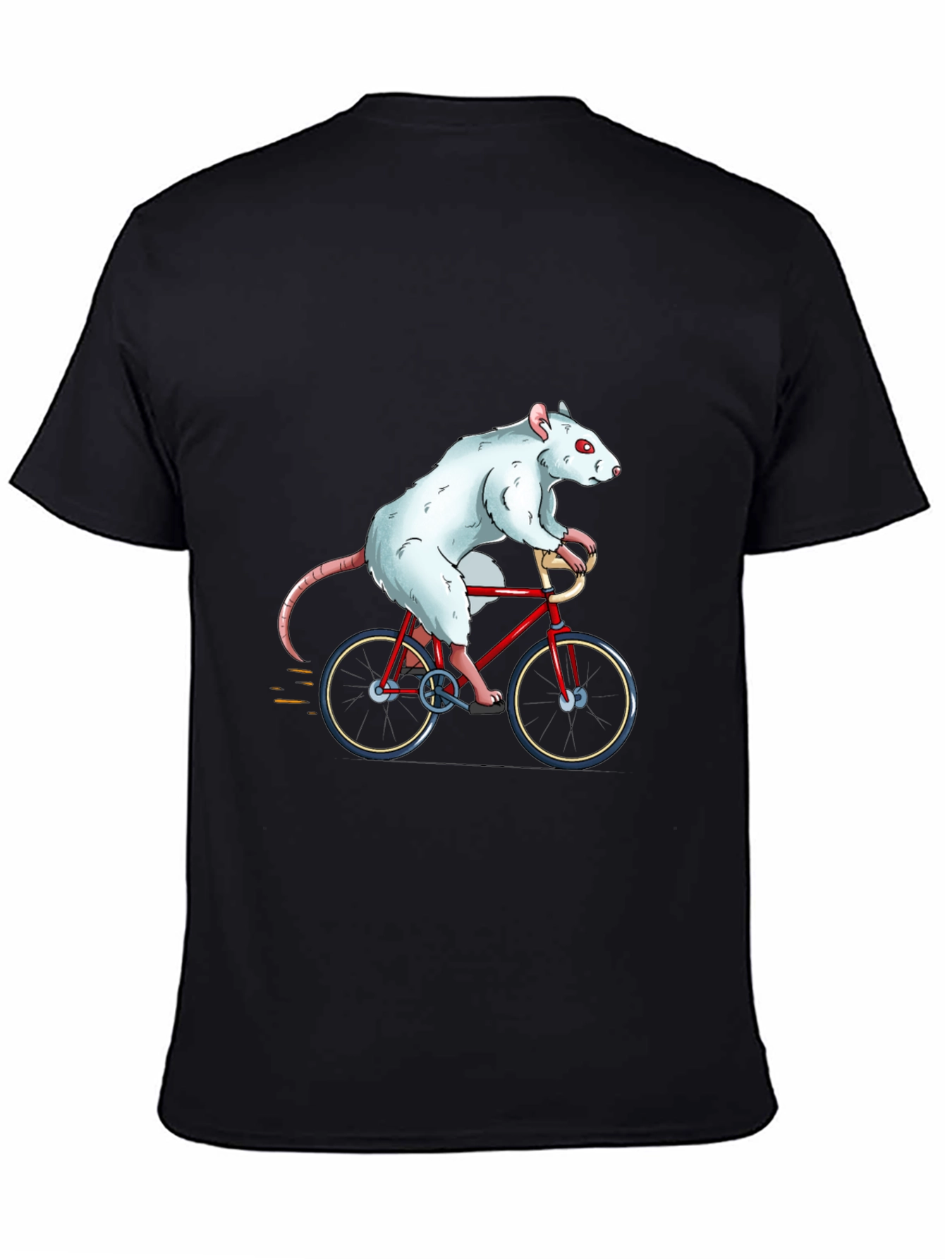 Black Rat on Bike Graphic Tee - Unique Funny T-Shirt view 4