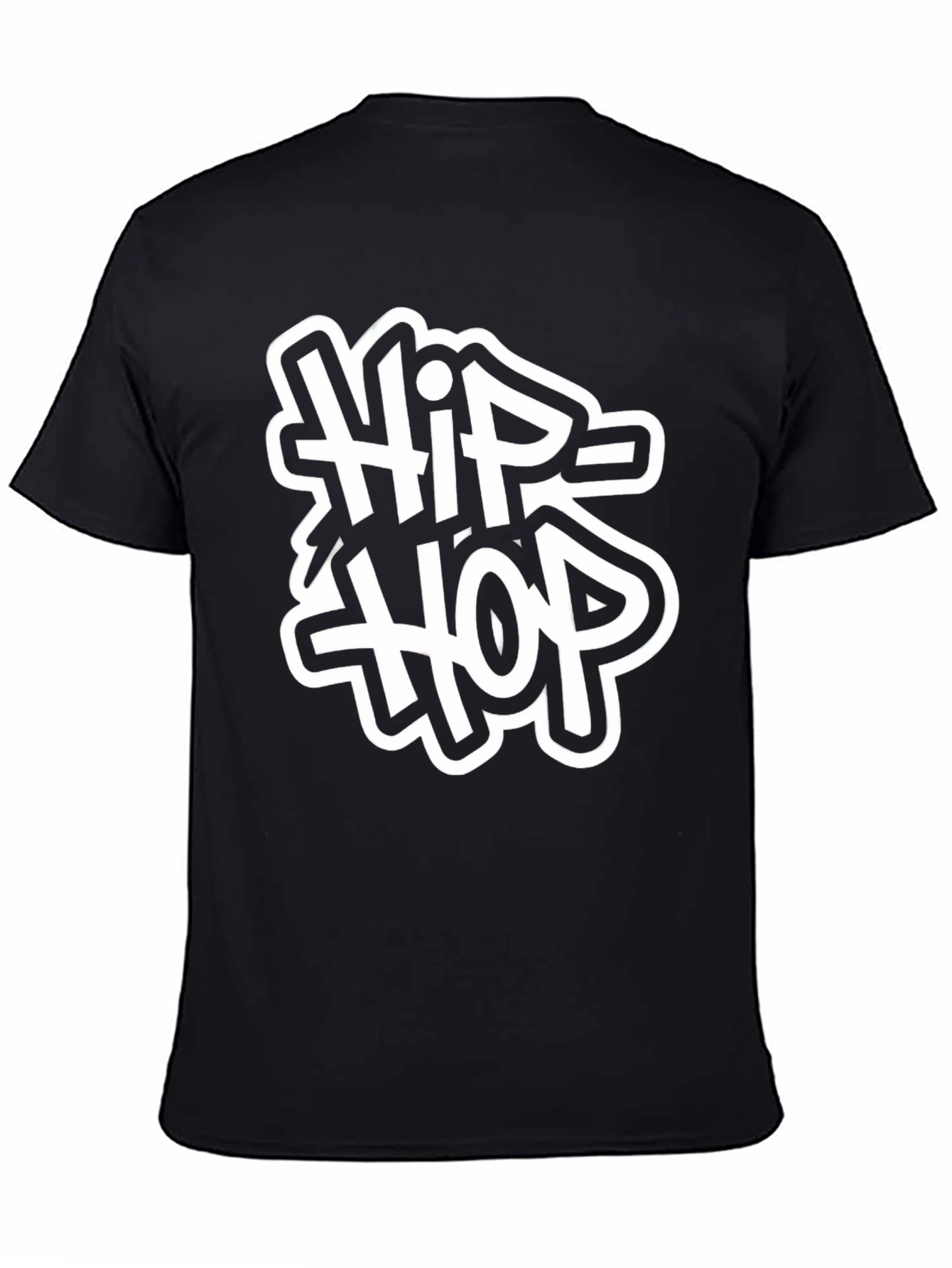 Black Hip Hop Graphic Tee - Black view 4