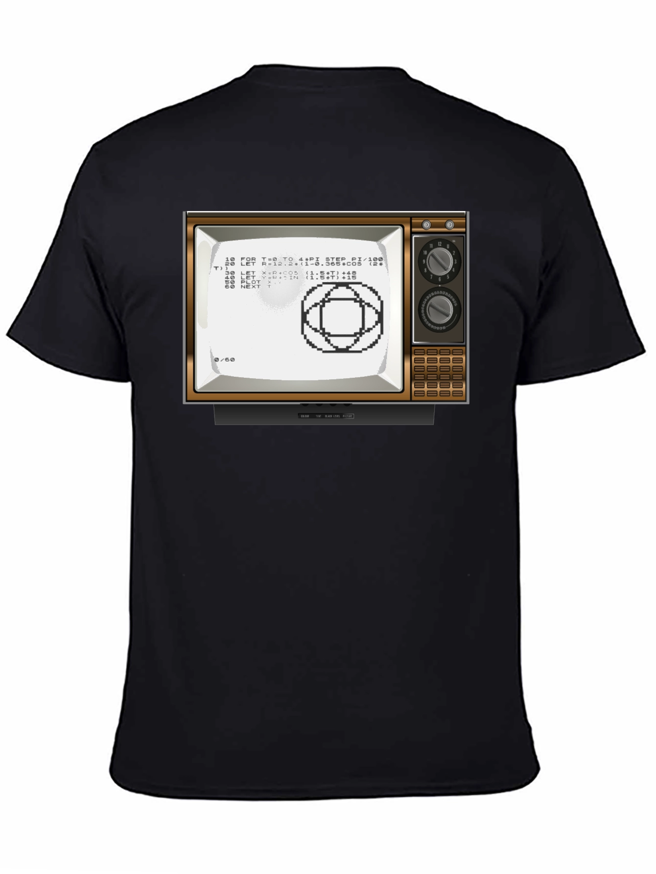 Black Retro Computer TV Graphic Tee - Programmer Shirt view 4