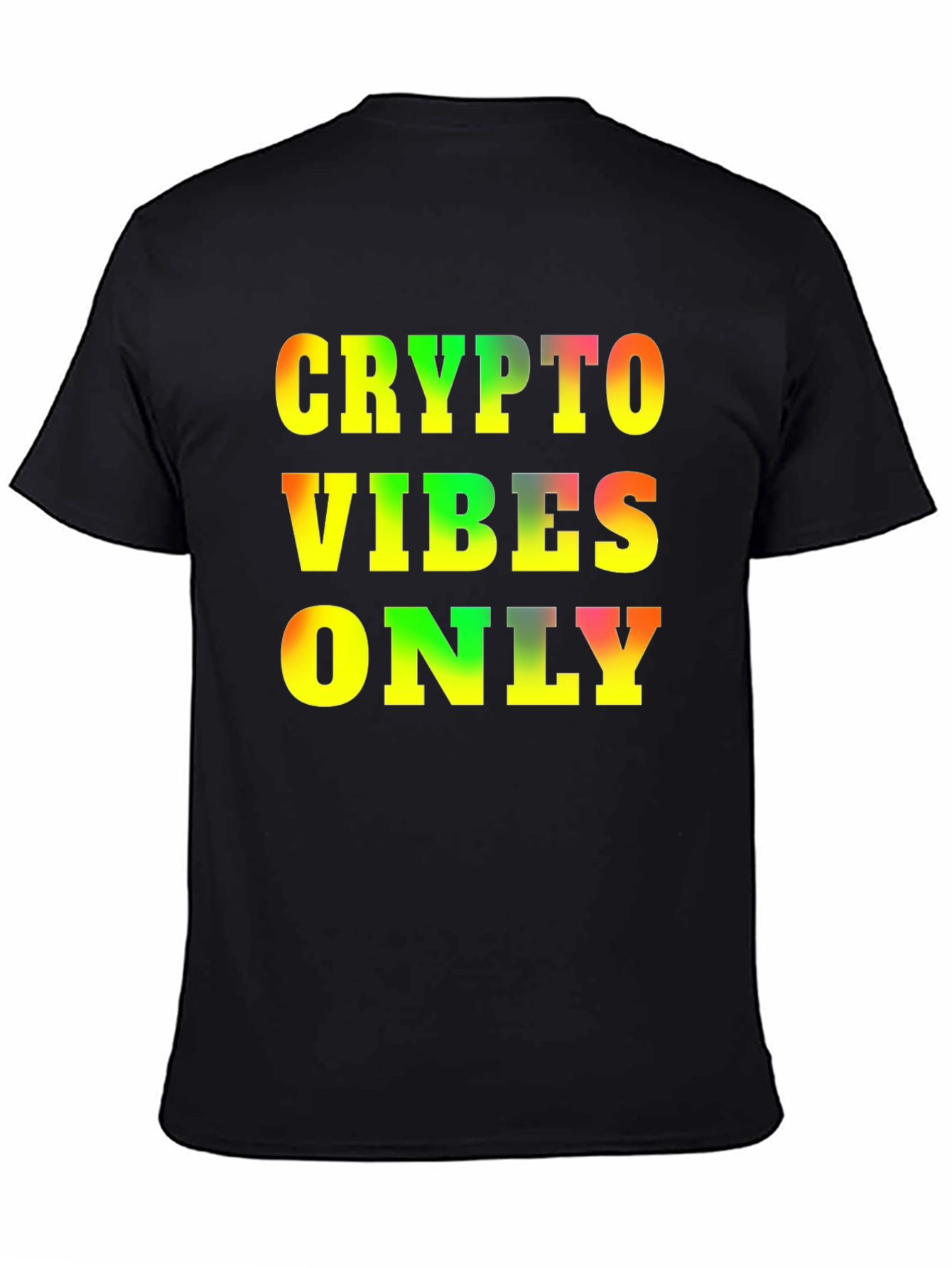 Black Crypto Vibes Only T-Shirt - Bold Graphic Tee view 4