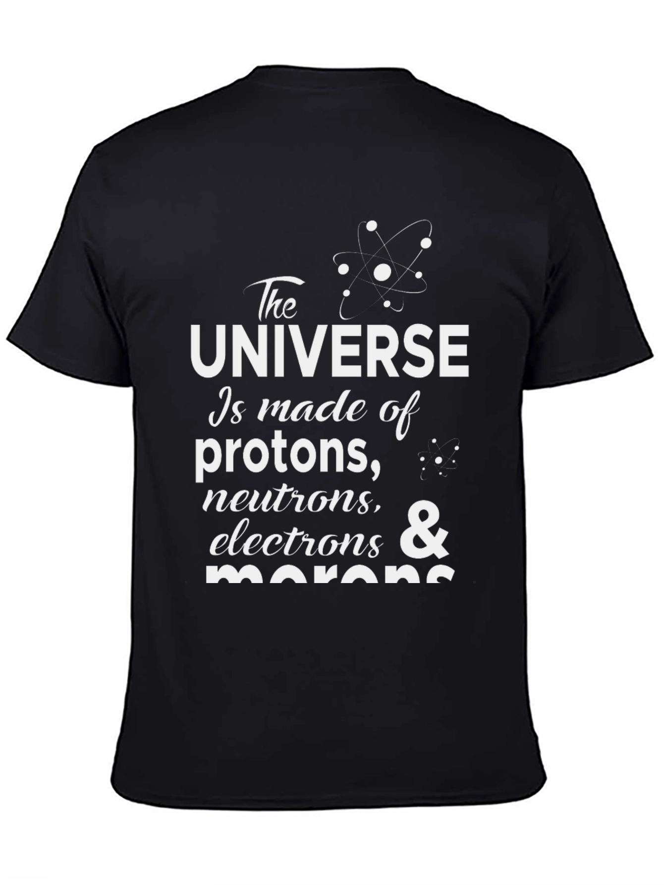 Black The Universe Funny Science T-Shirt view 4