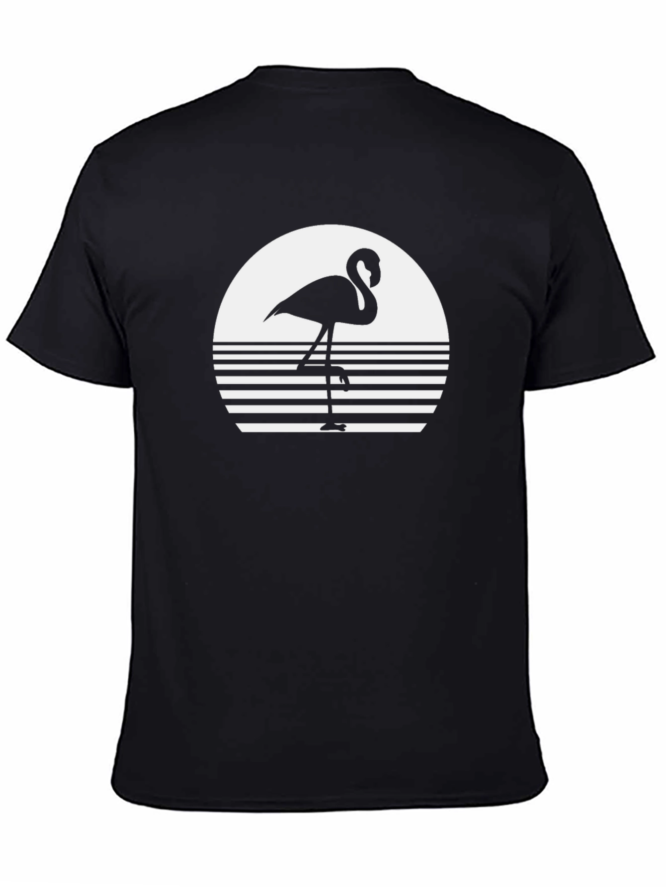Black Flamingo Sunset Graphic Tee - Stylish & Unique view 4