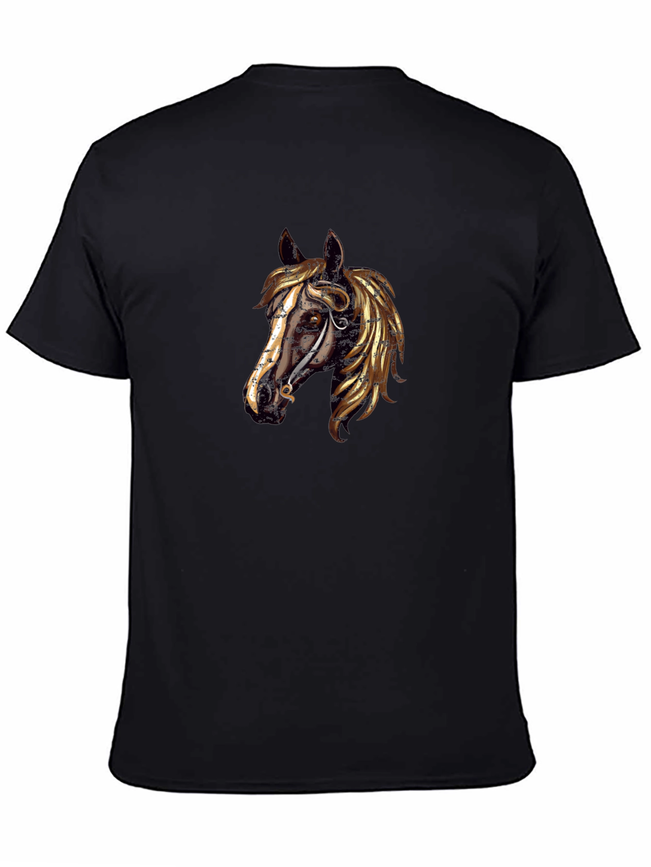 Black Steampunk Horse Tee - Unique Graphic Design view 4