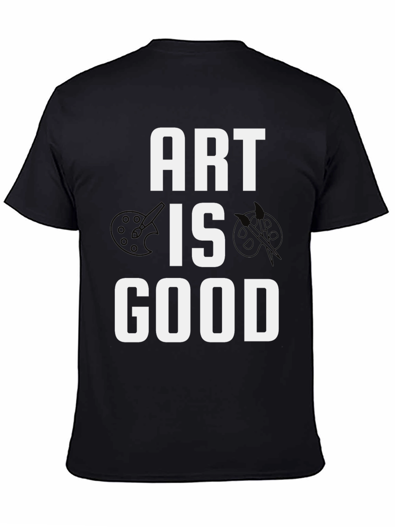 Black Art Is Good Men's Black Graphic Tee view 4