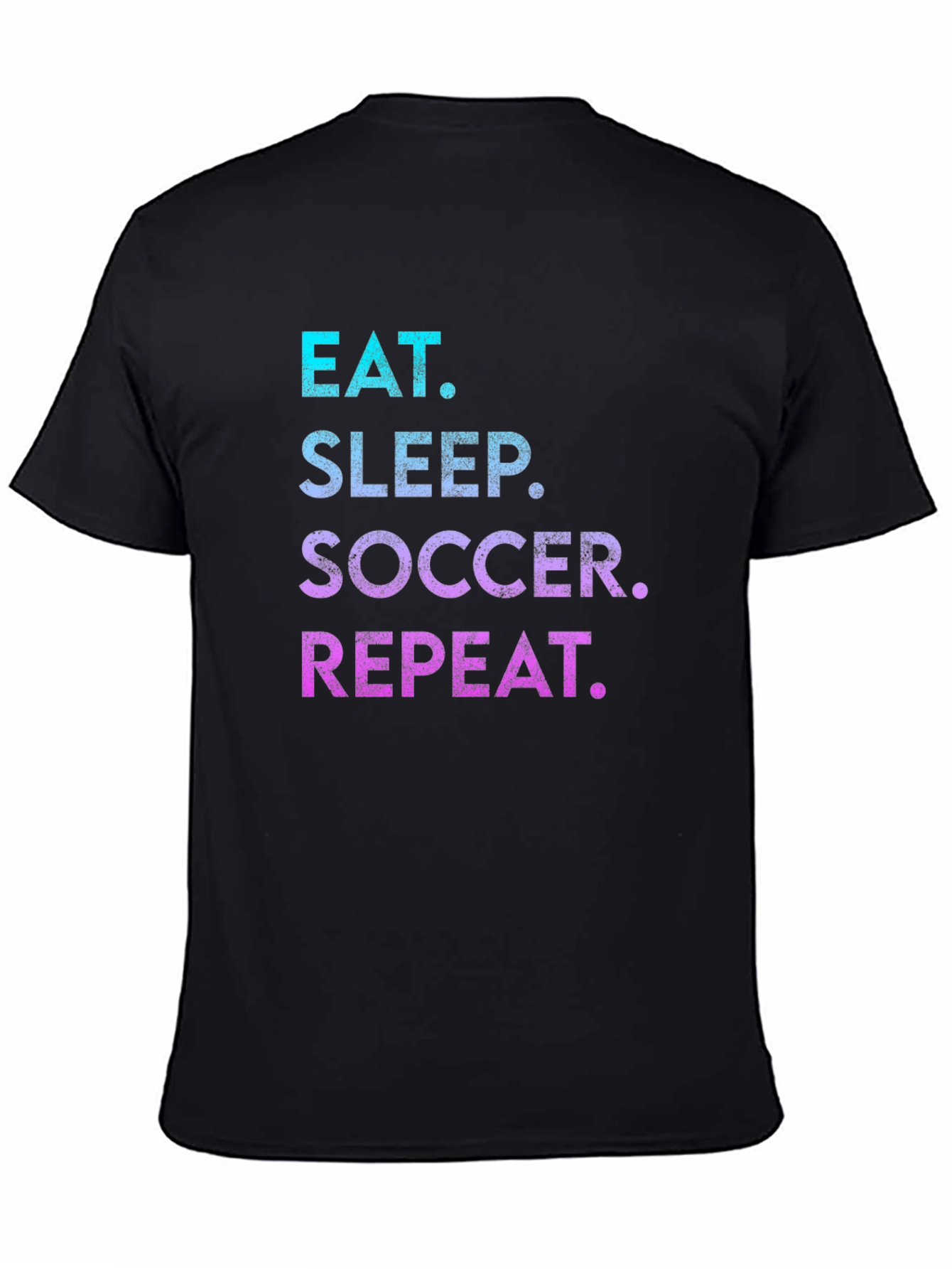 Black Eat Sleep Soccer Repeat T-Shirt view 4