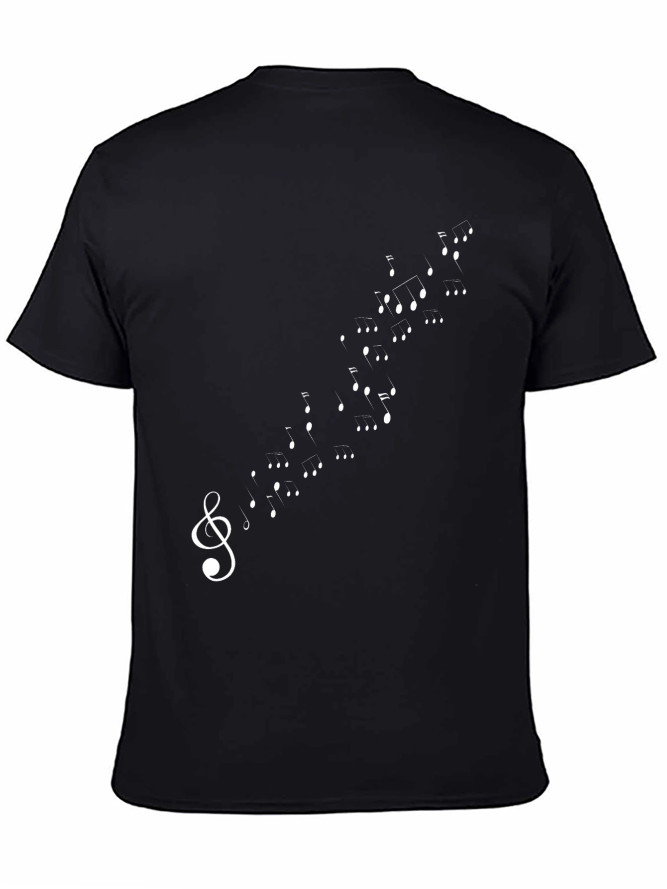 Black Musical Note Treble Clef Black T-Shirt view 4