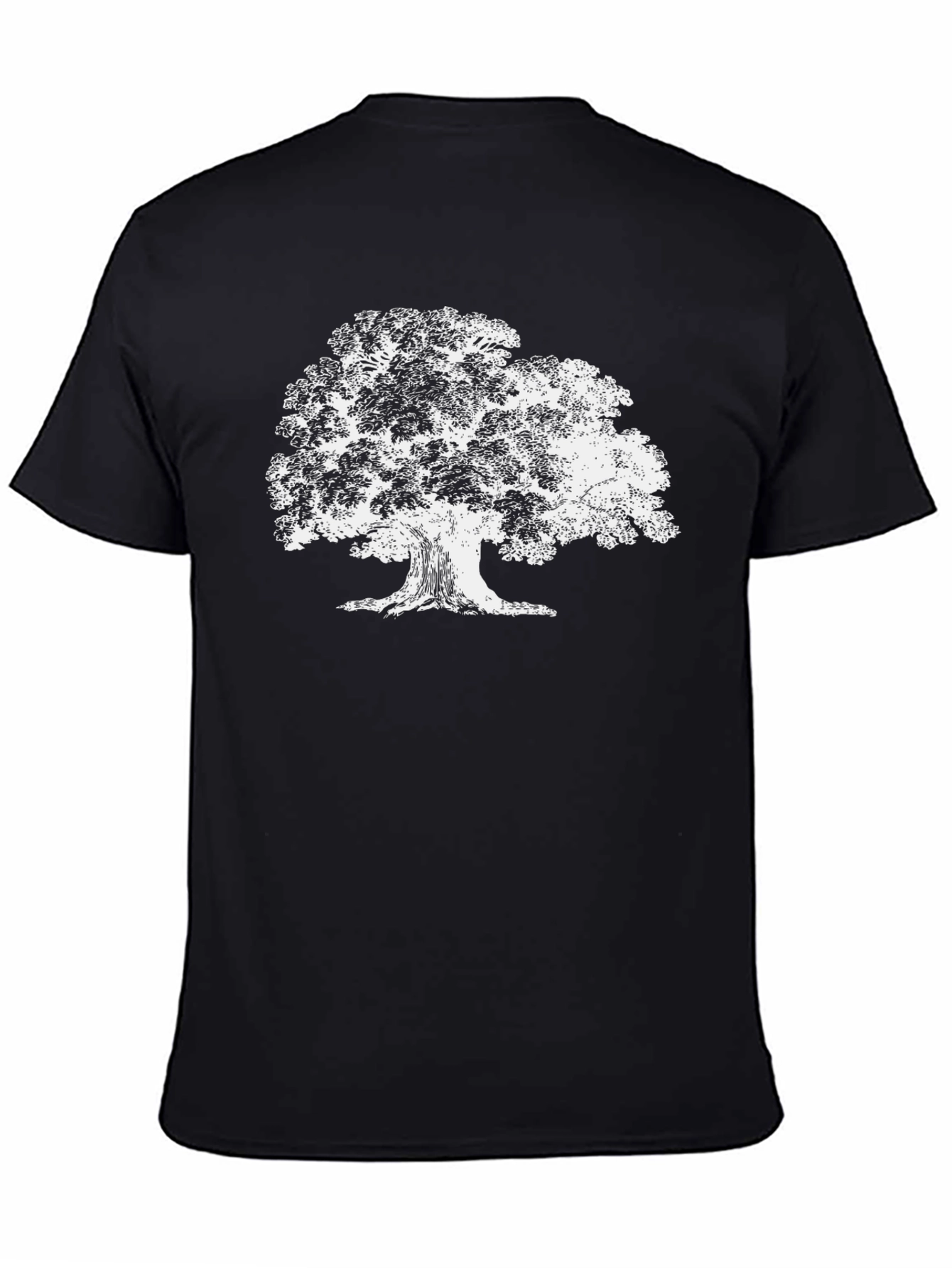Black Distressed Tree Graphic T-Shirt - Black view 4