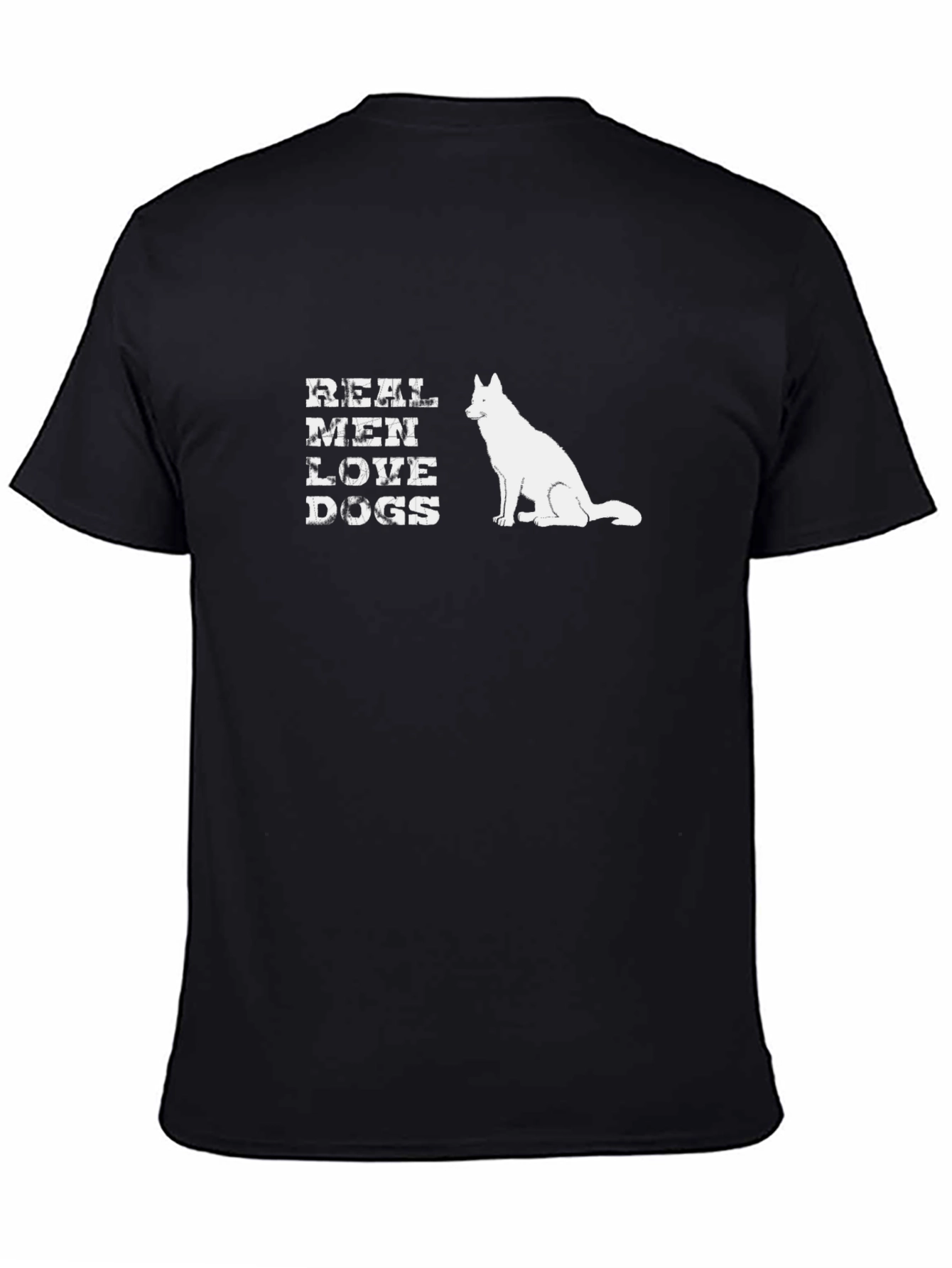 Black Real Men Love Dogs Graphic Tee - Black view 4
