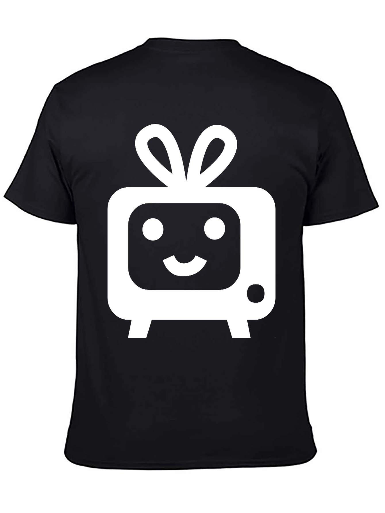 Black Cute TV Character Graphic Tee - Soft Black Cotton Blend view 4