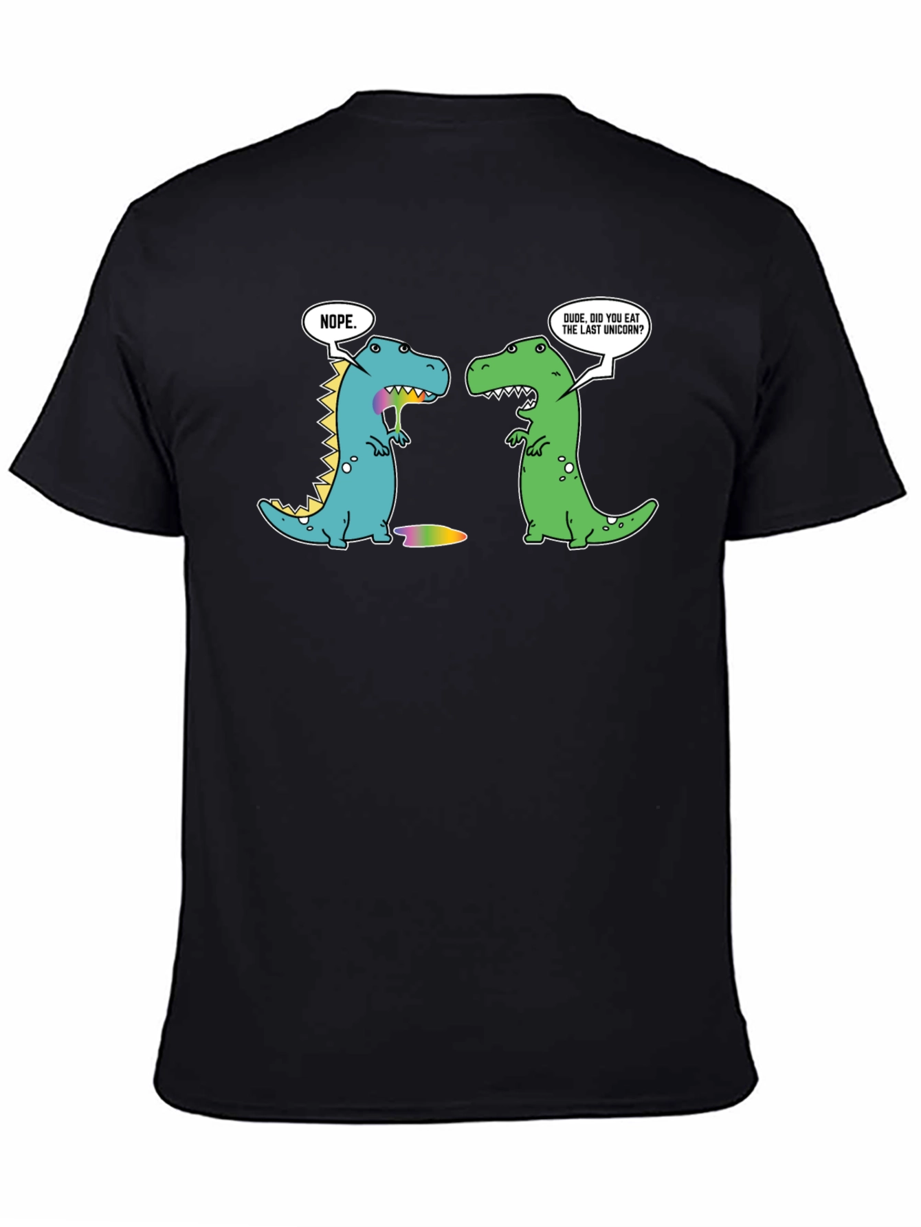 Black Dinosaur Unicorn T-Shirt - Funny Graphic Tee view 4