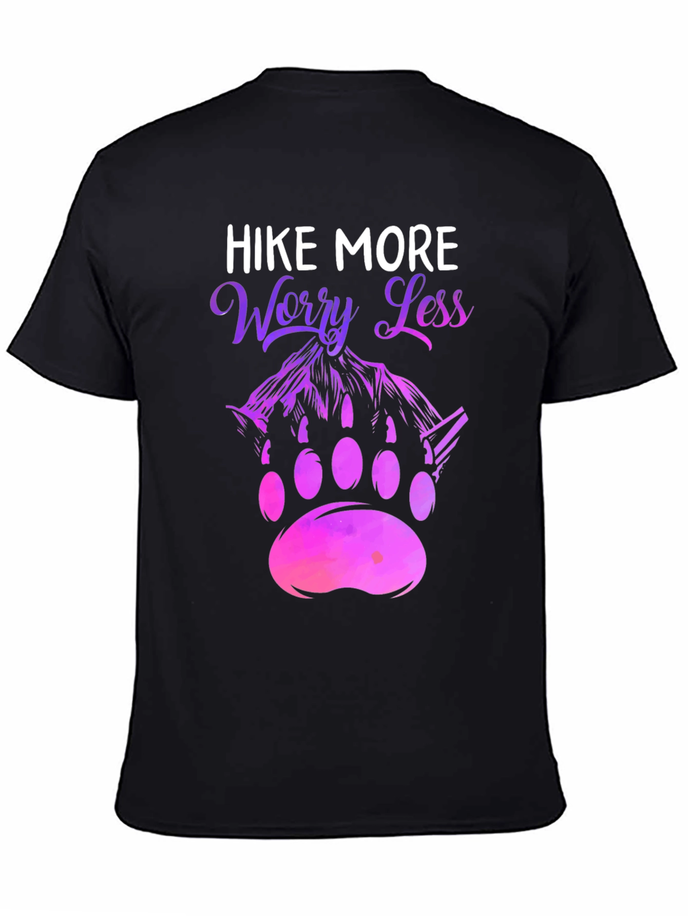 Black Hike More Worry Less Graphic Tee view 4