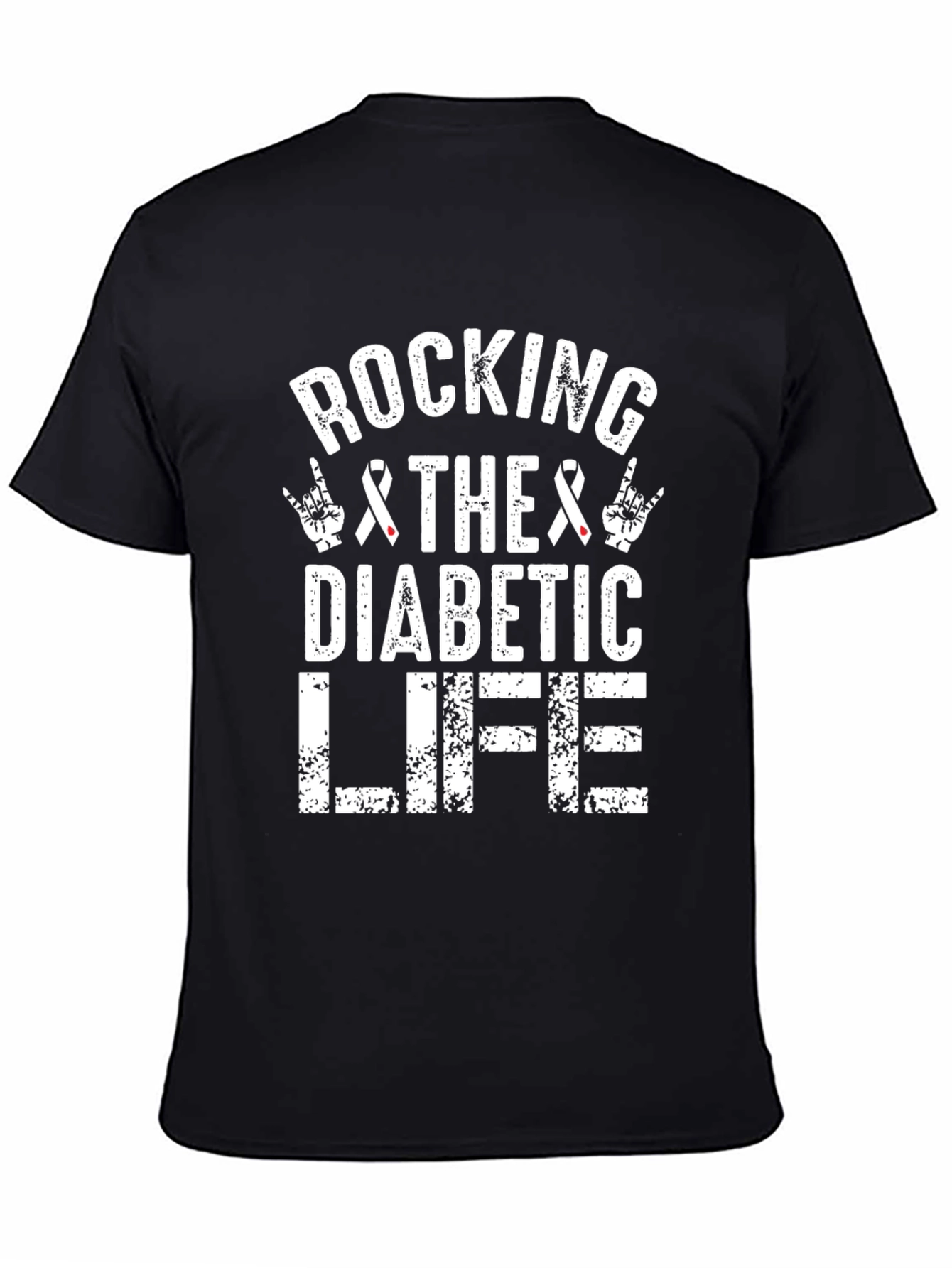 Black Rocking The Diabetic Life T-Shirt view 4