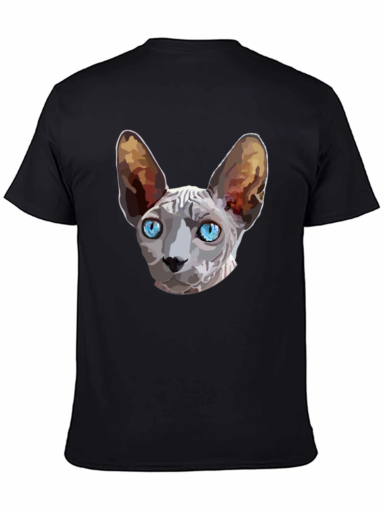 Black Sphynx Cat Graphic T-Shirt - Unique Design Tee view 4