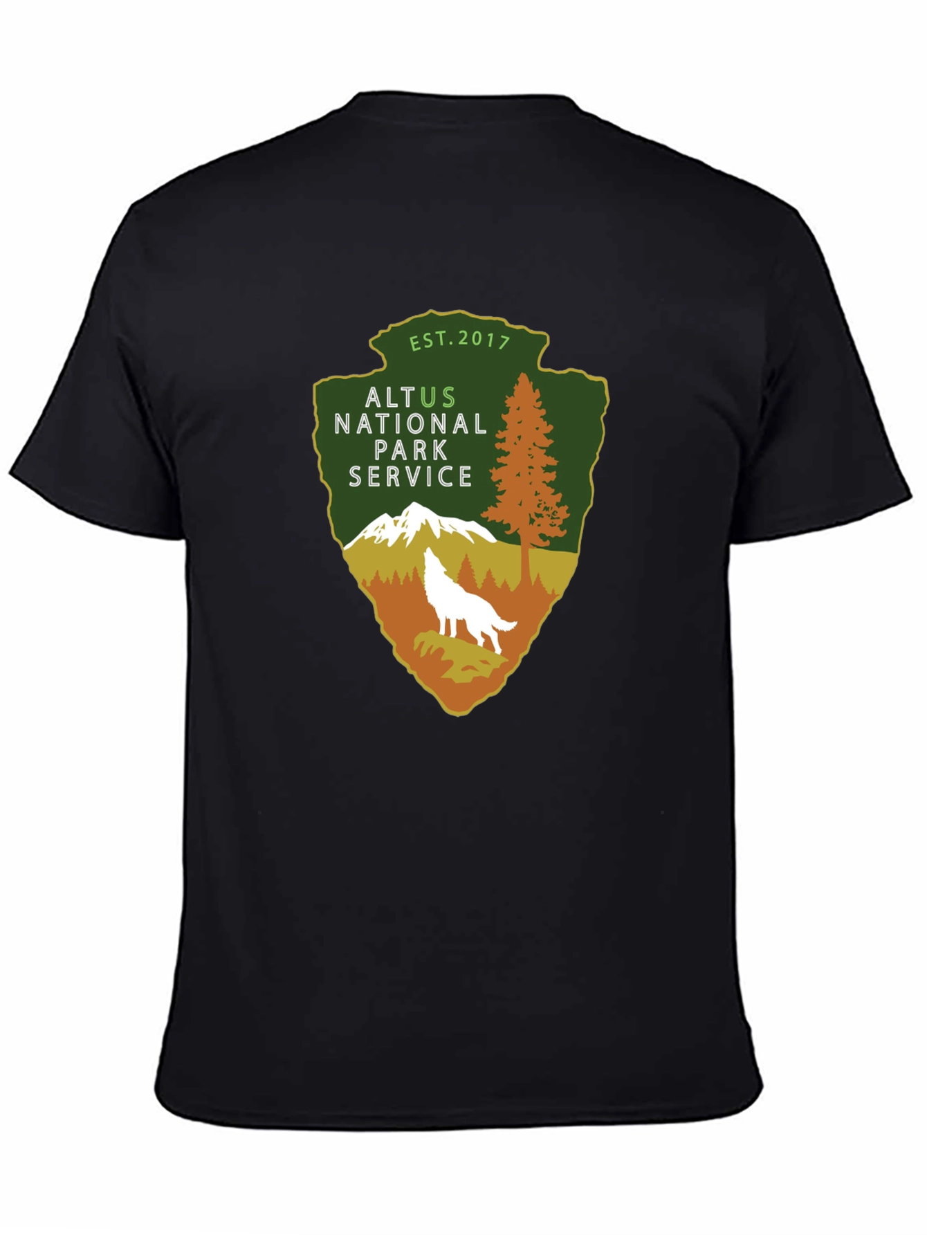 Black Altus National Park Service Arrowhead T-Shirt view 4