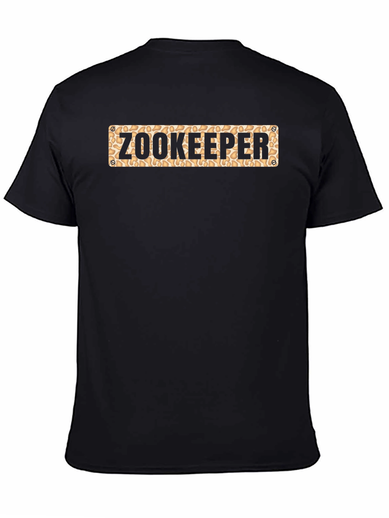 Black Zookeeper Pattern Tee - Unisex Crew Neck T-Shirt view 4
