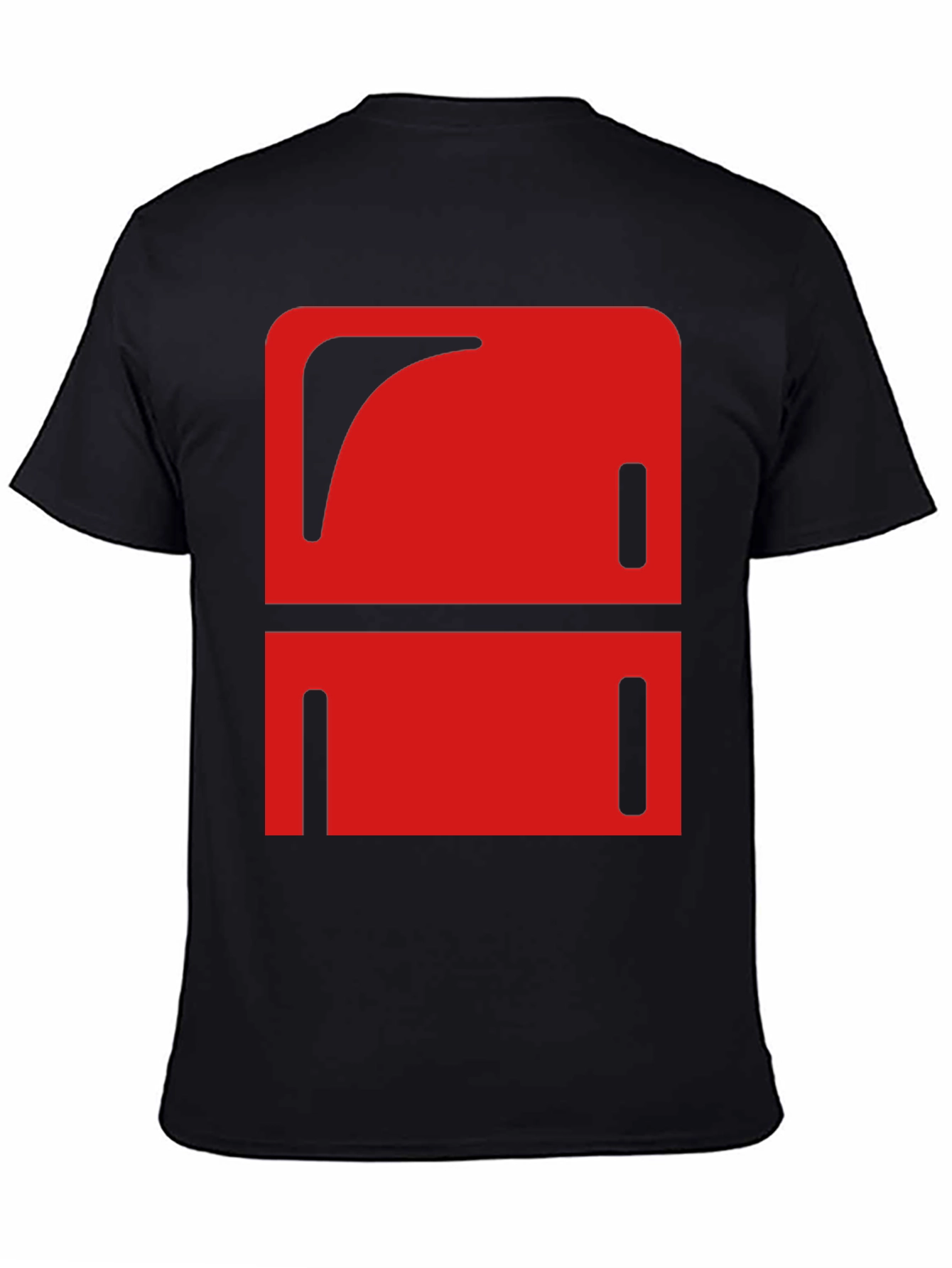 Black Abstract Red Graphic Print Black T-Shirt view 4