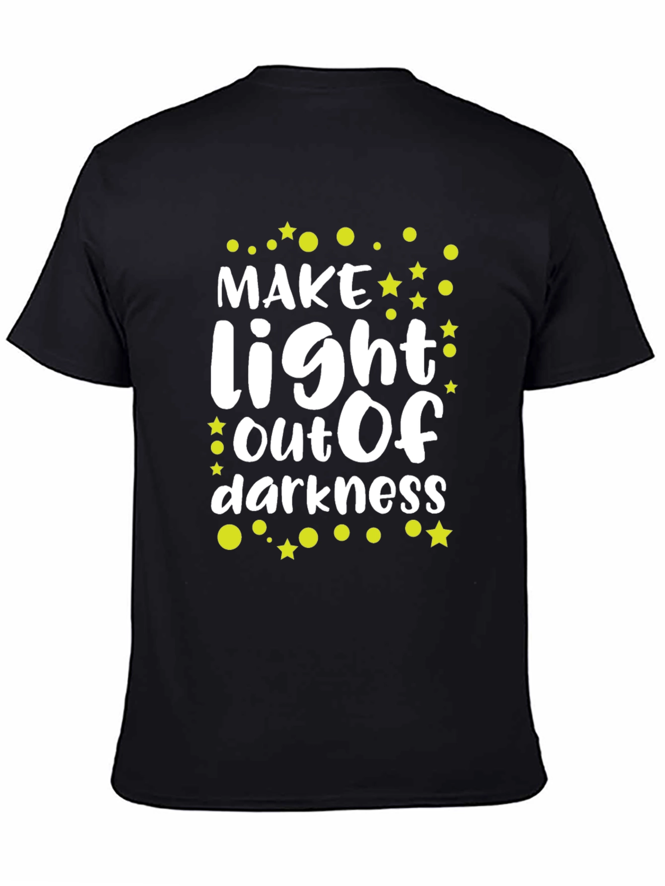 Black Inspirational 'Make Light Out of Darkness' Graphic Tee view 4