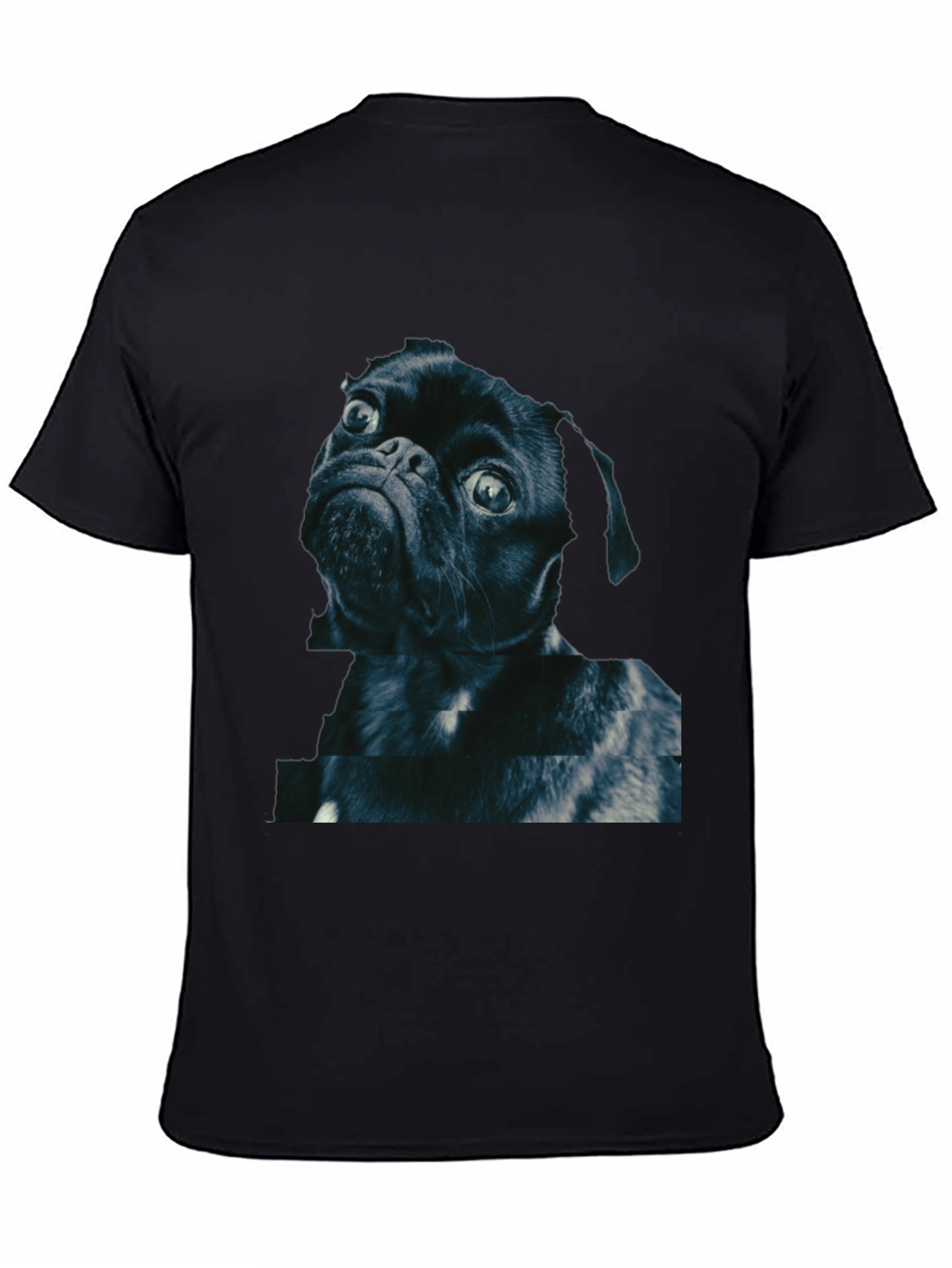 Black Pug Graphic Tee - Black Cotton Blend view 4