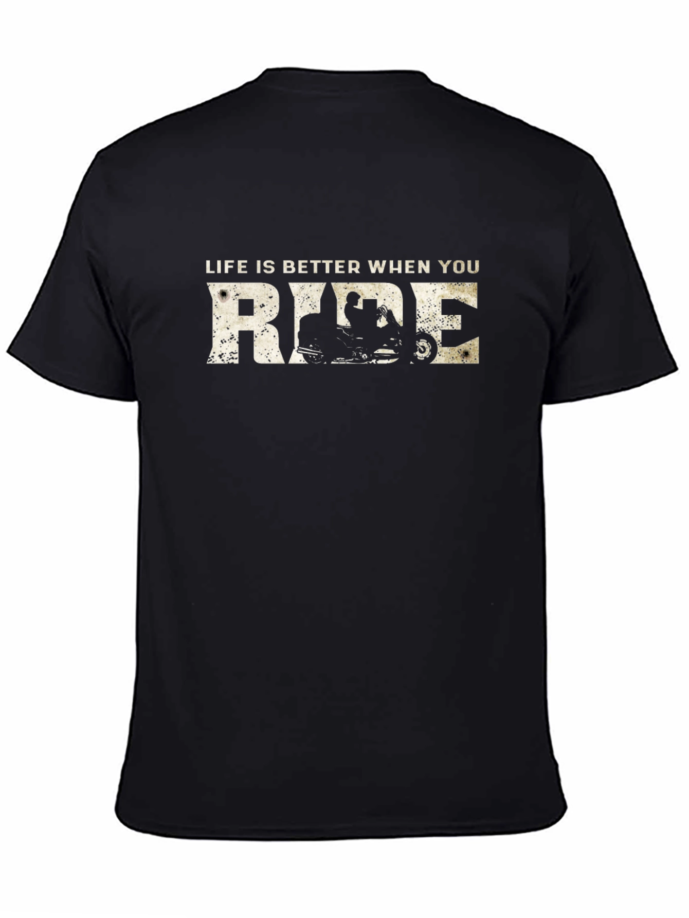 Black Life is Better When You Ride Black T-Shirt view 4