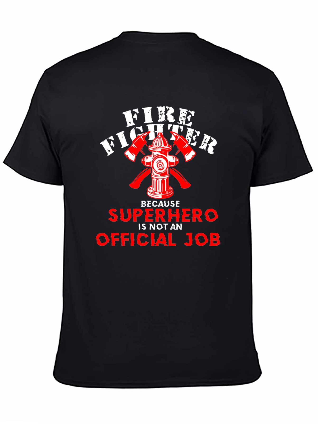 Black Firefighter Superhero Graphic Tee view 4