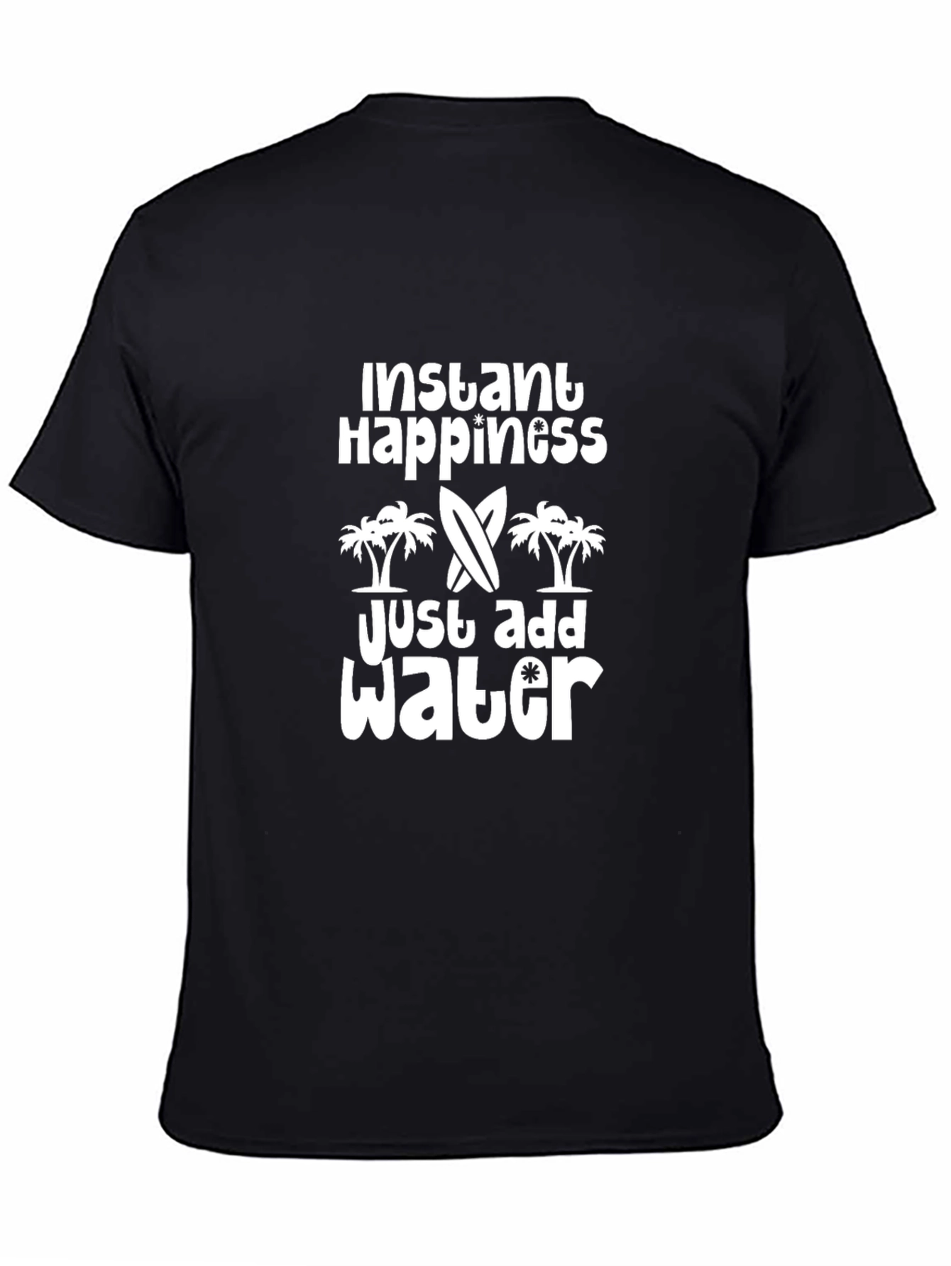 Black Instant Happiness Just Add Water Graphic Tee - Black view 4