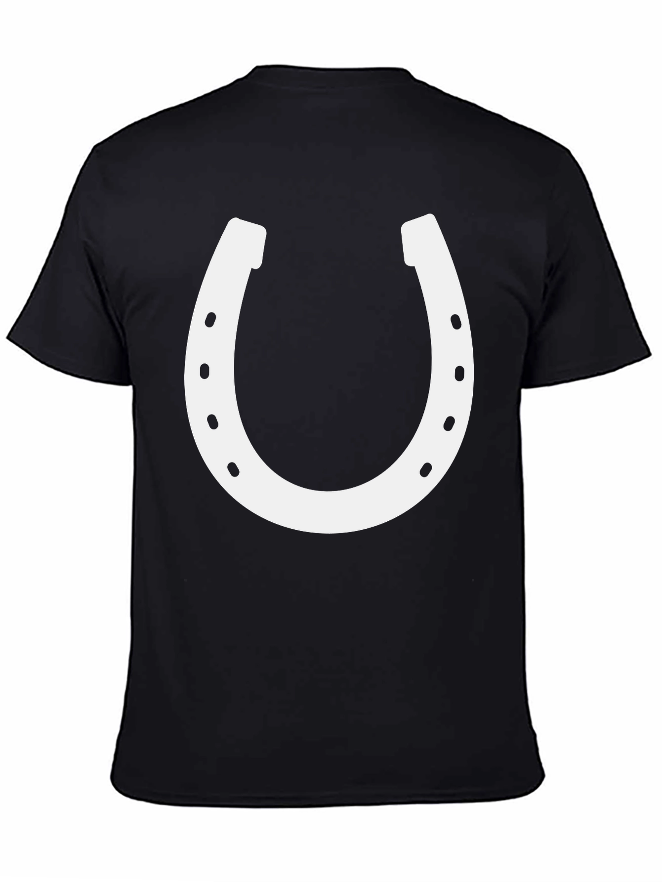 Black Lucky Horseshoe Graphic Tee - Unisex Cotton Blend view 4