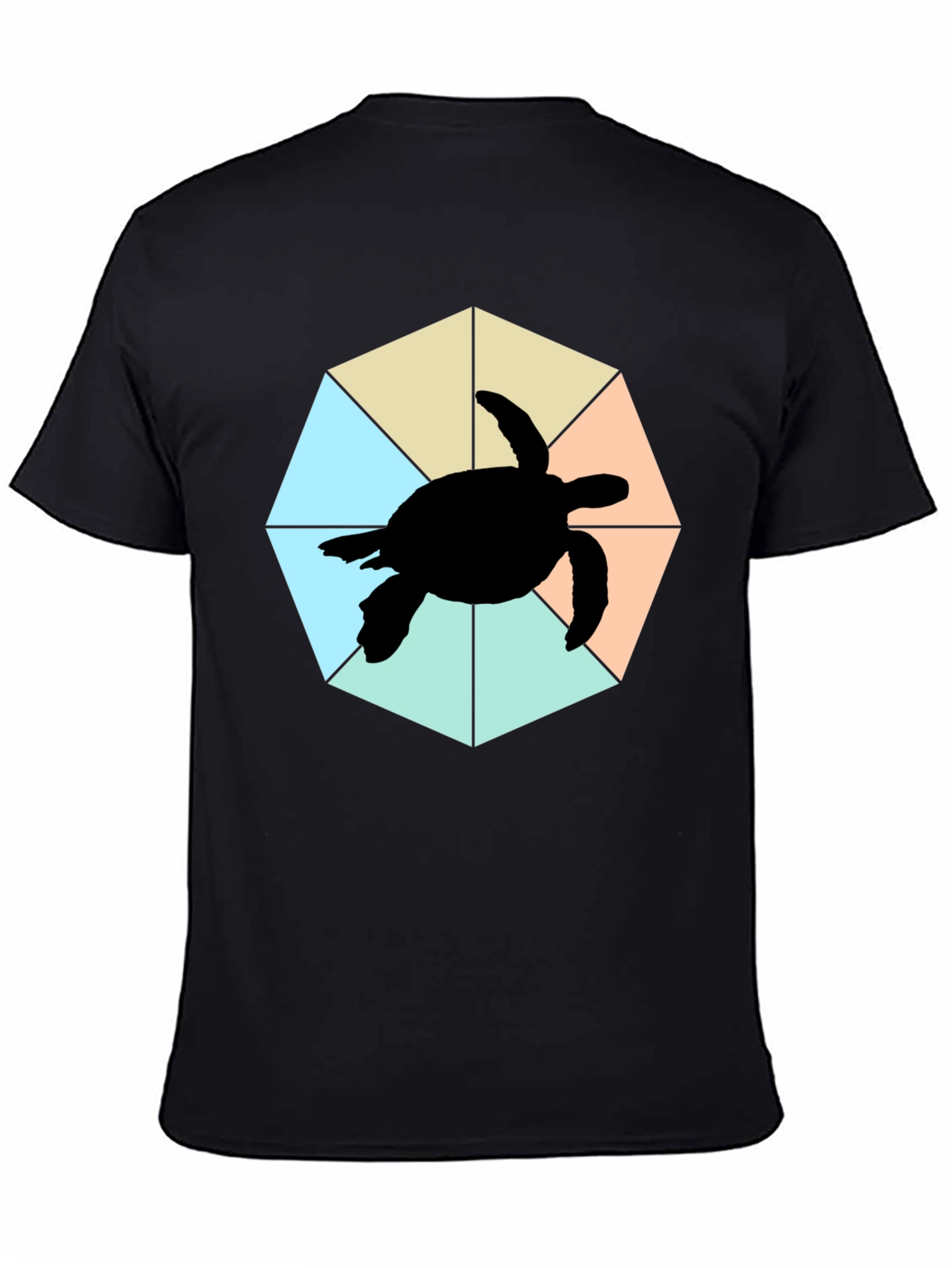 Black Sea Turtle Graphic Tee - Black Cotton Blend view 4