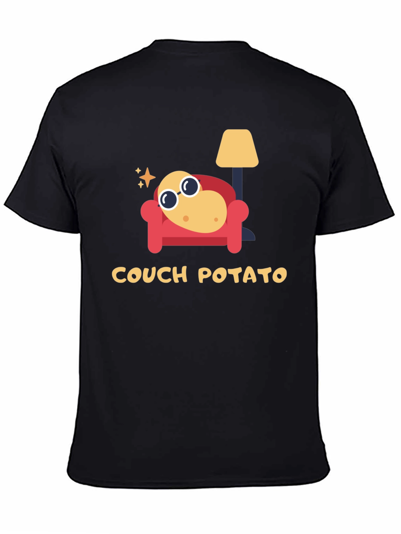 Black Couch Potato Graphic Tee - Lazy Day Comfort view 4