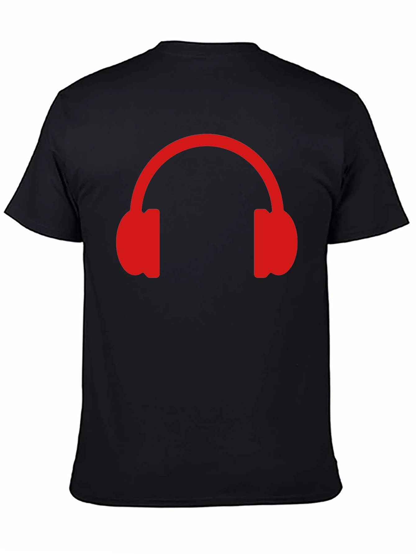 Black Red Headphone Graphic T-Shirt - Music Lover Tee view 4