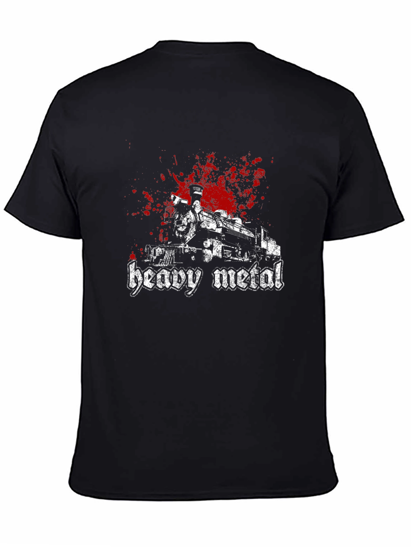 Black Heavy Metal Train Graphic T-Shirt view 4