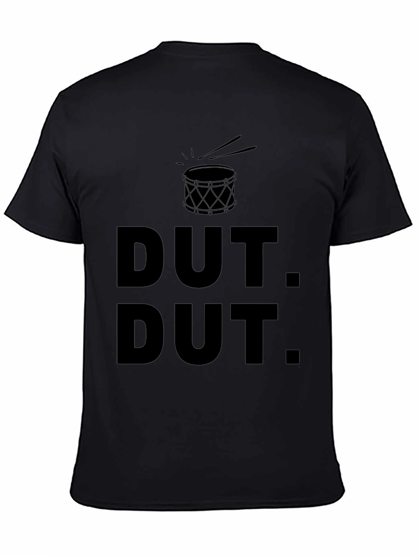 Black Dut Dut Drum T-Shirt - Black Crew Neck view 4