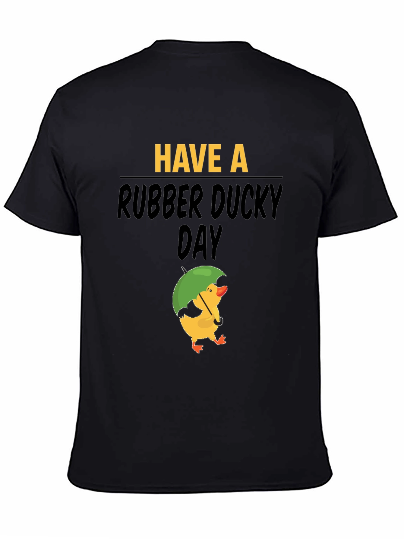 Black Rubber Ducky Day Graphic Tee - Black Cotton T-Shirt view 4