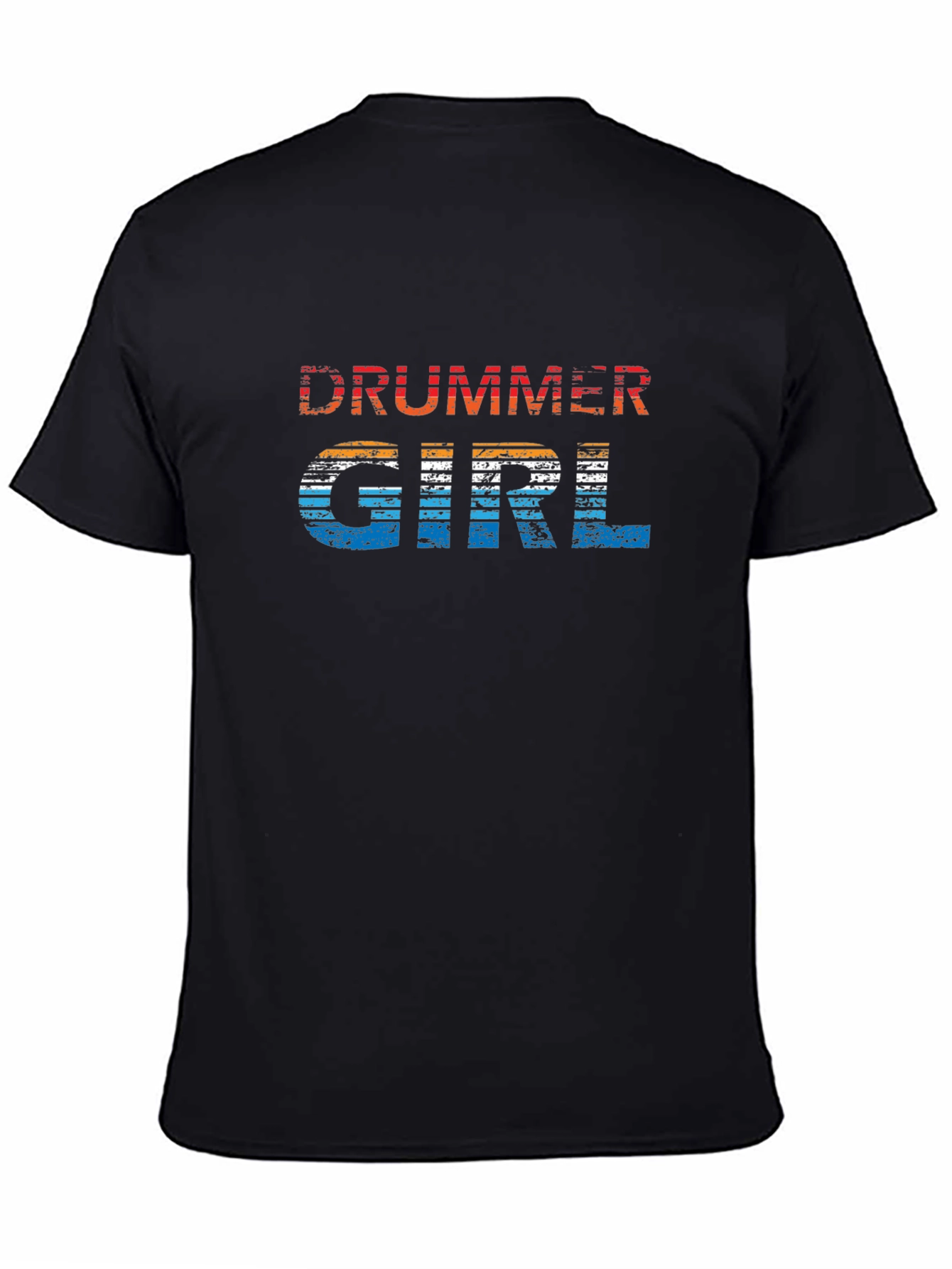 Black Drummer Girl Retro Graphic Tee view 4