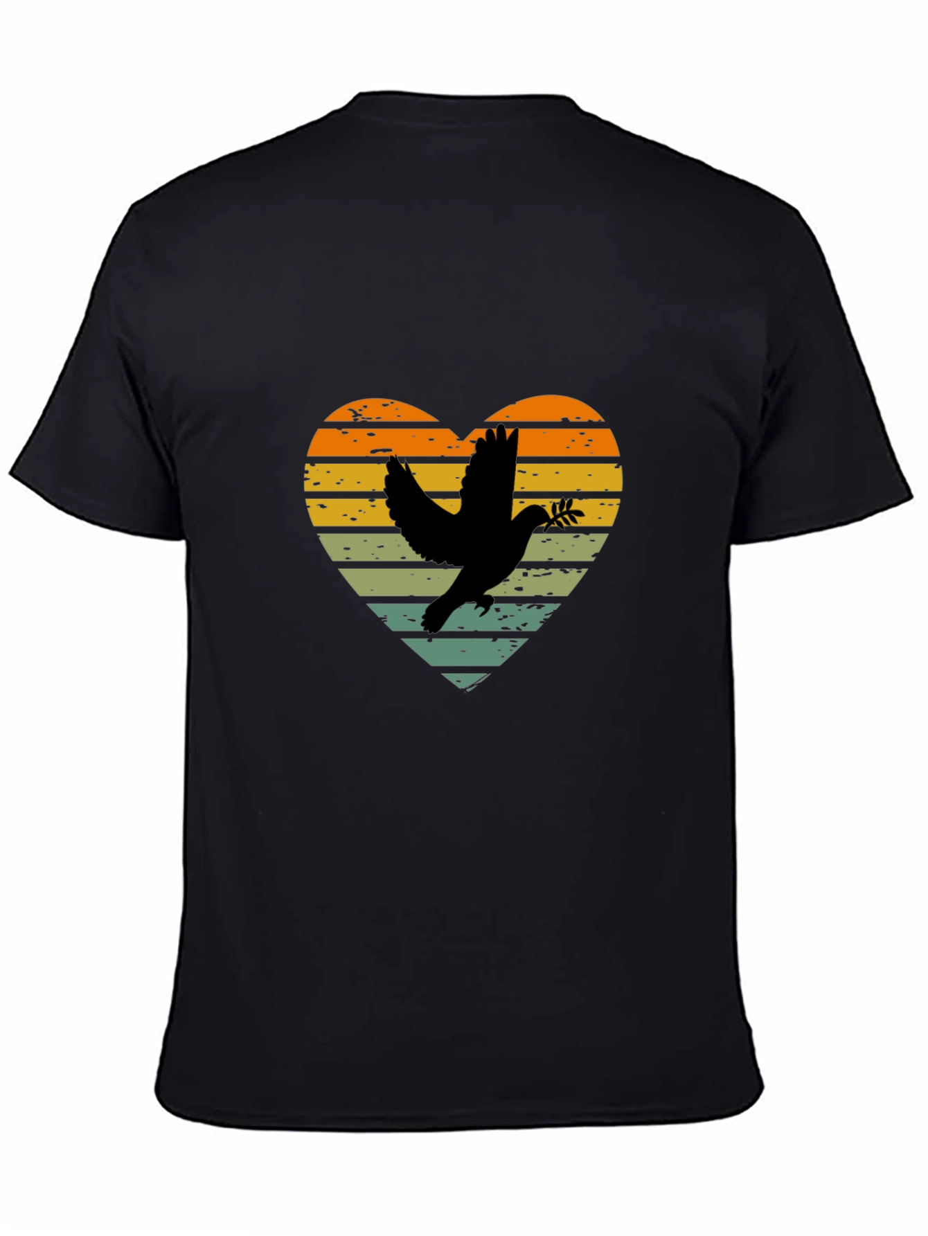 Dove Heart Graphic T-Shirt - Peace & Love Design - 4
