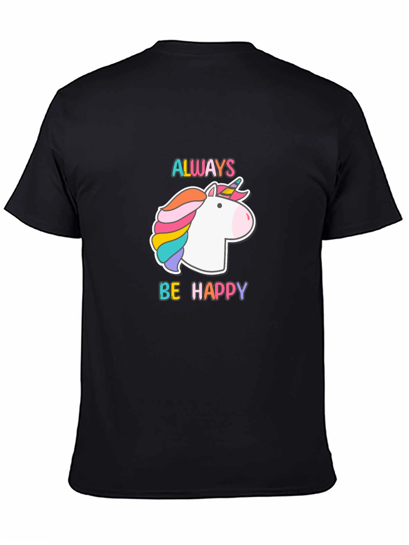 Black Unicorn 'Always Be Happy' Black Tee view 4