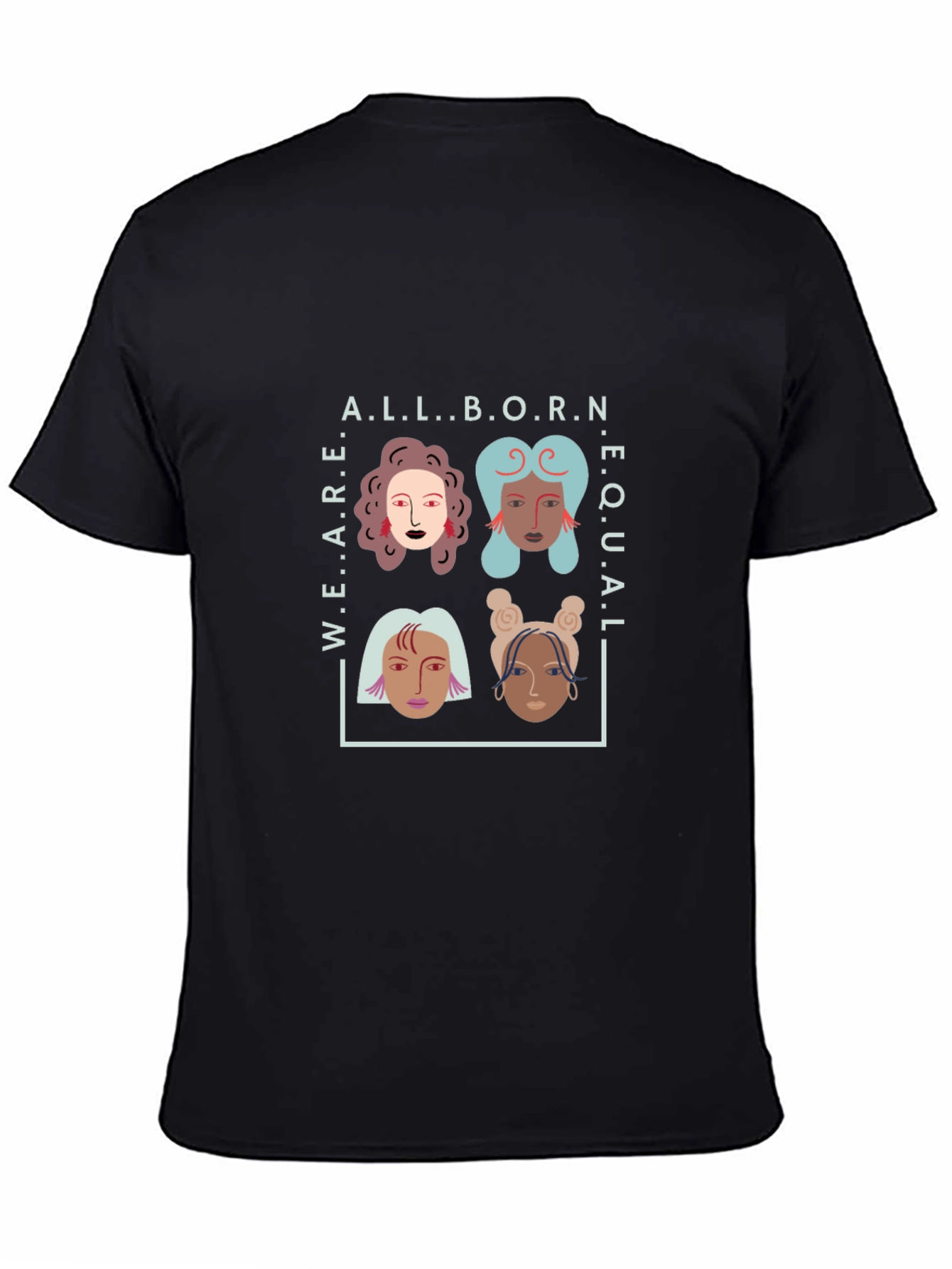 Black All Born Equal T-Shirt view 4