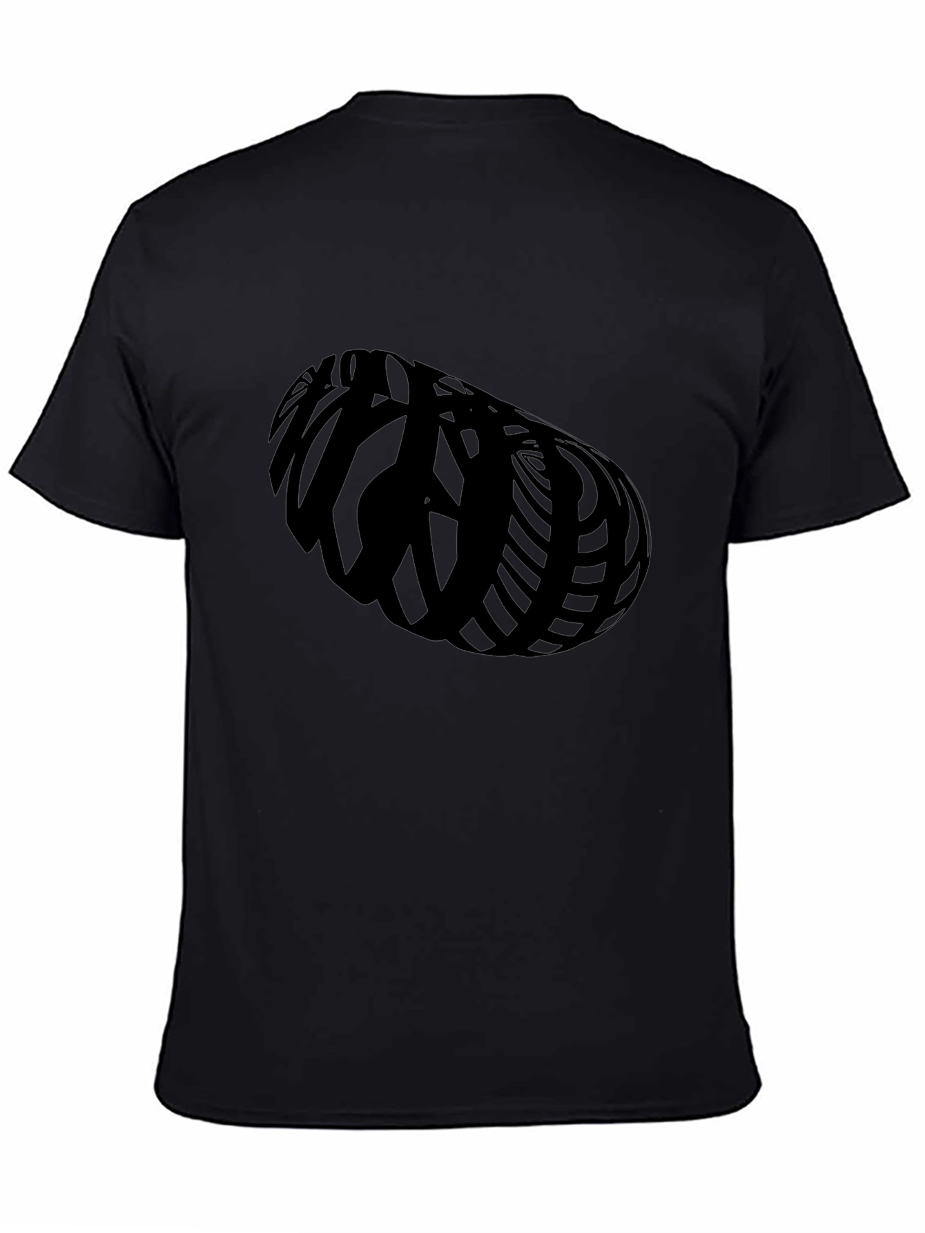 Black Abstract Graphic Black T-Shirt view 4