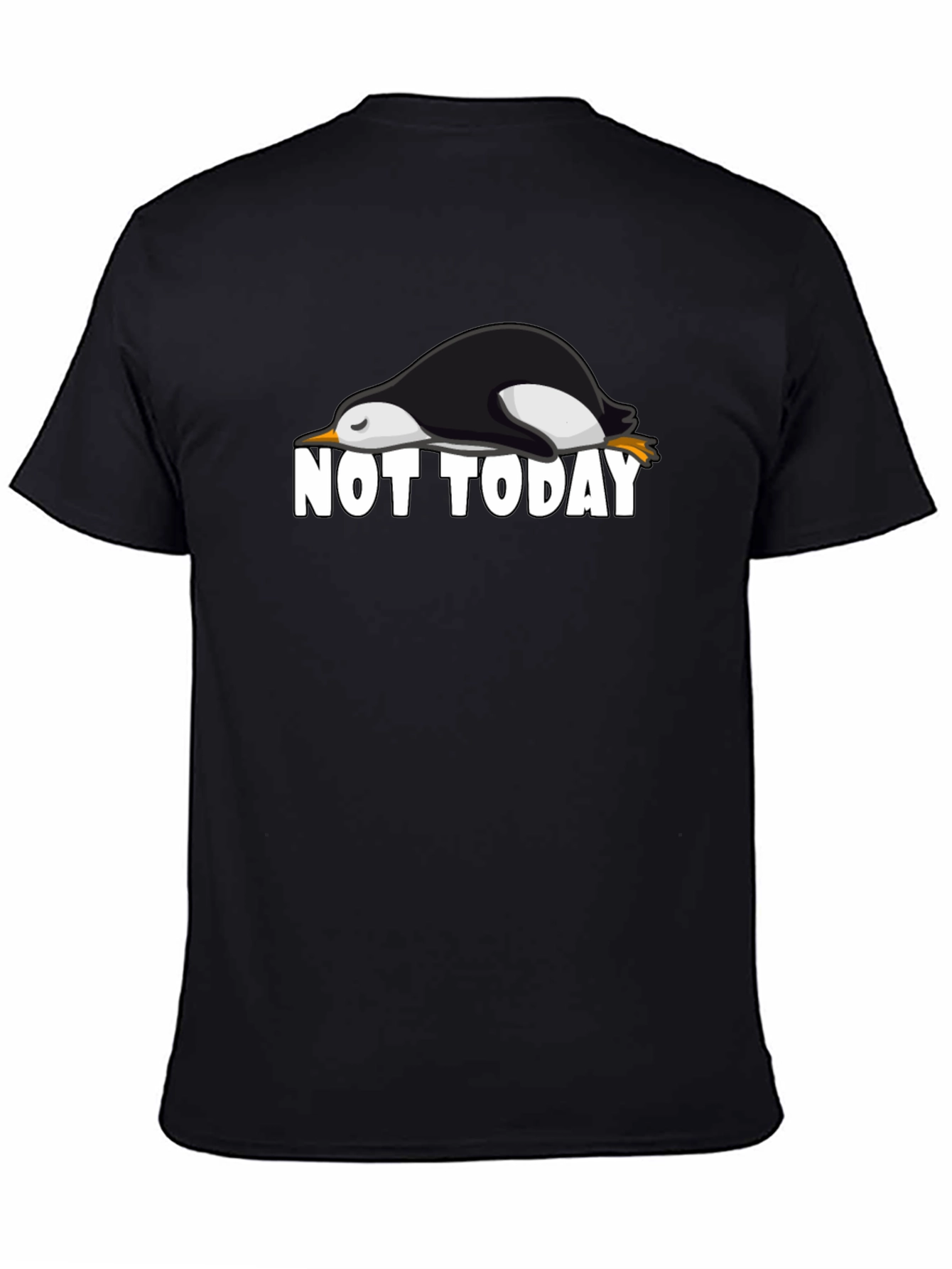 Black Not Today Penguin Graphic Tee - Black view 4