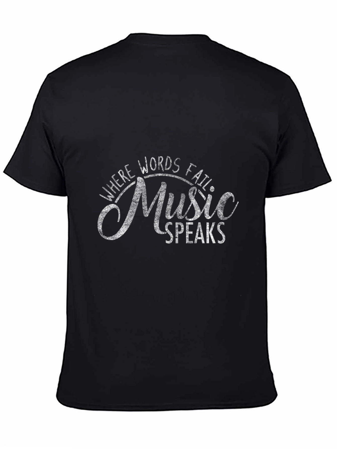 Black Music Speaks T-Shirt - Black Graphic Tee view 4
